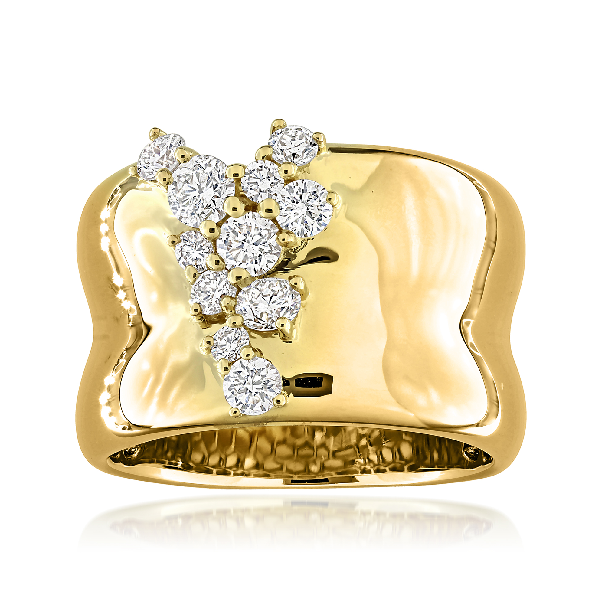 80 ct tw ScatteredDiamond Ring in 14kt Yellow Gold