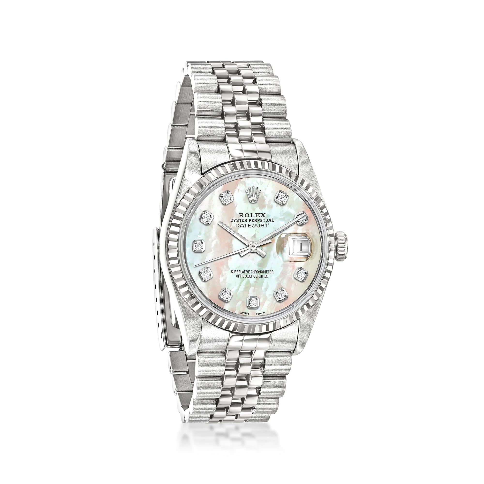 PreOwned Rolex Datejust Mens 36mm Automatic Stainless Steel and 18kt White Gold Watch