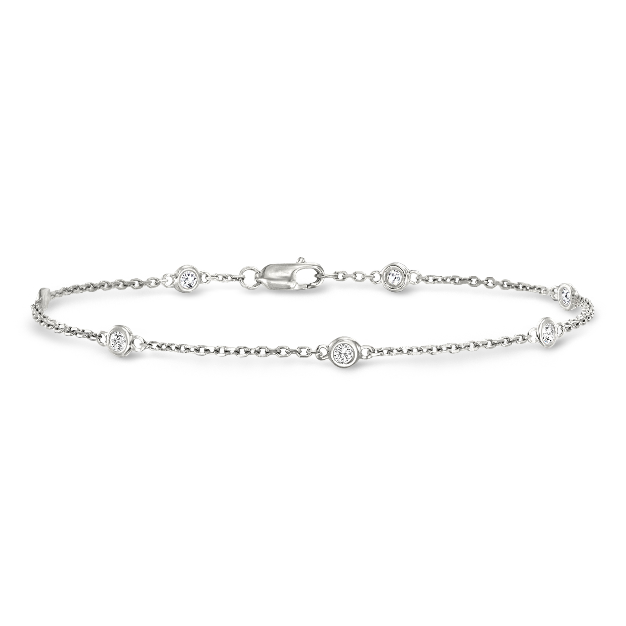 25 ct tw BezelSet Diamond Station Bracelet in Sterling Silver