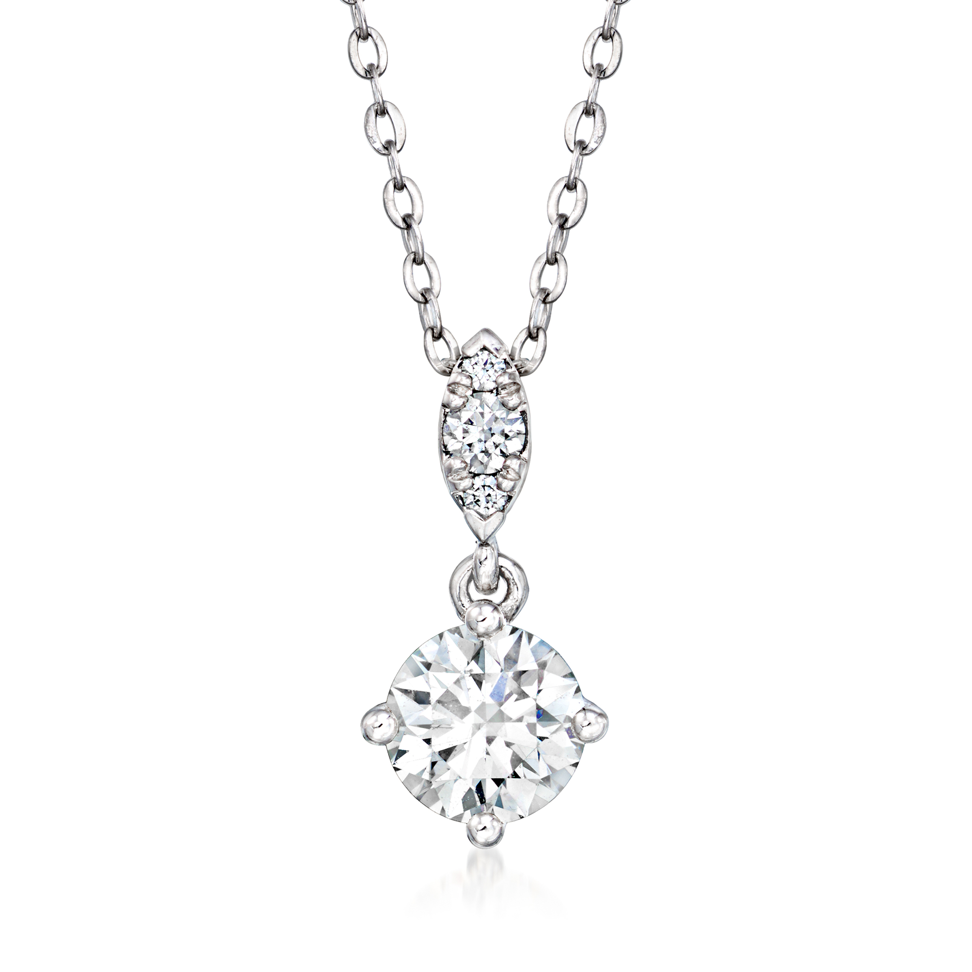 C 2000 Vintage 34 ct tw Diamond Necklace in 18kt White Gold