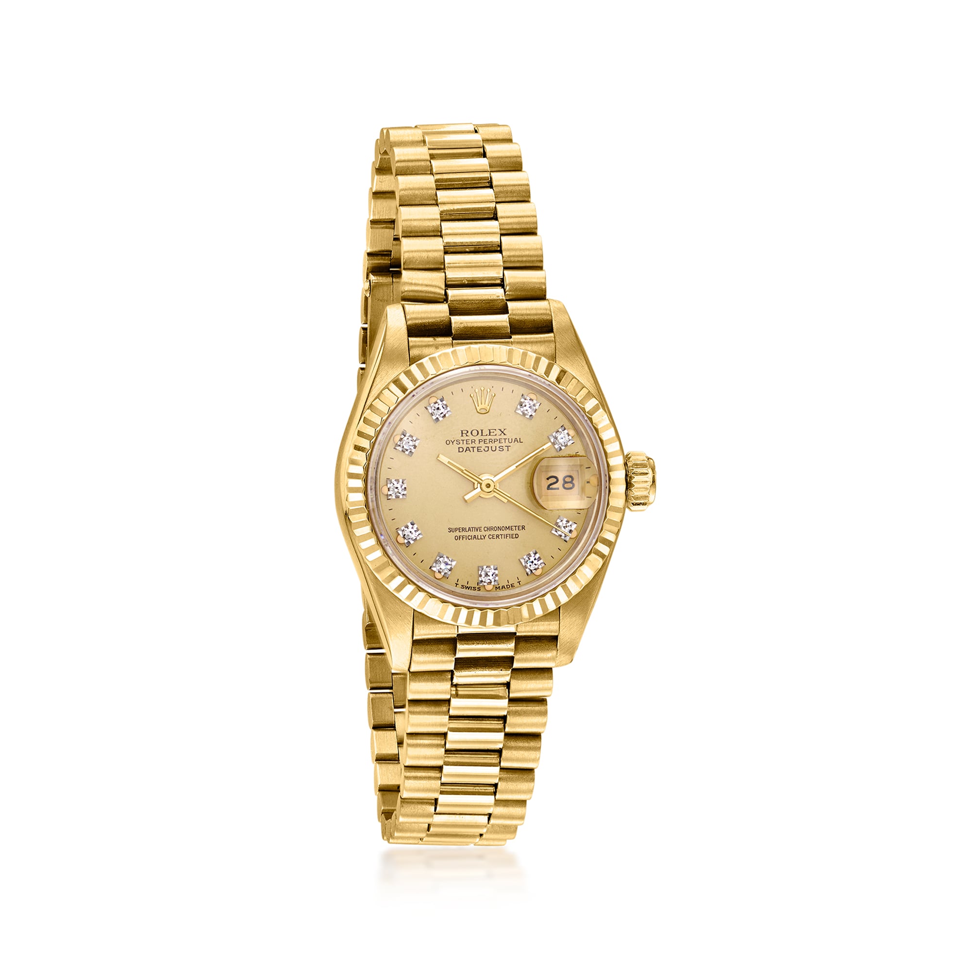 PreOwned Rolex Datejust Womens 26mm Automatic 18kt Yellow Gold Watch