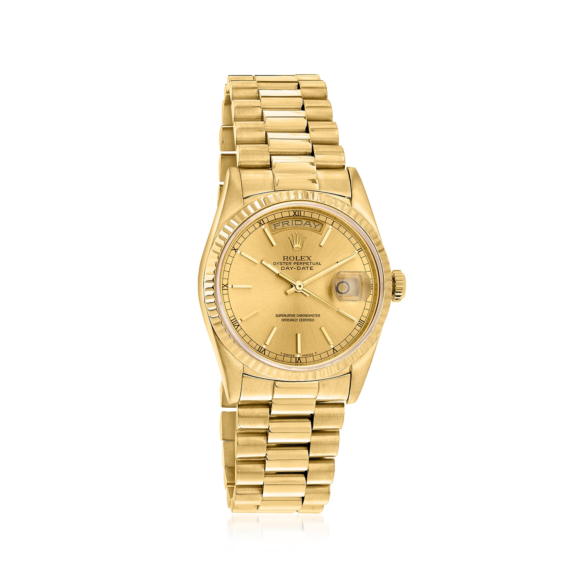 PreOwned Rolex DayDate Mens 36mm Automatic 18kt Yellow Gold Watch