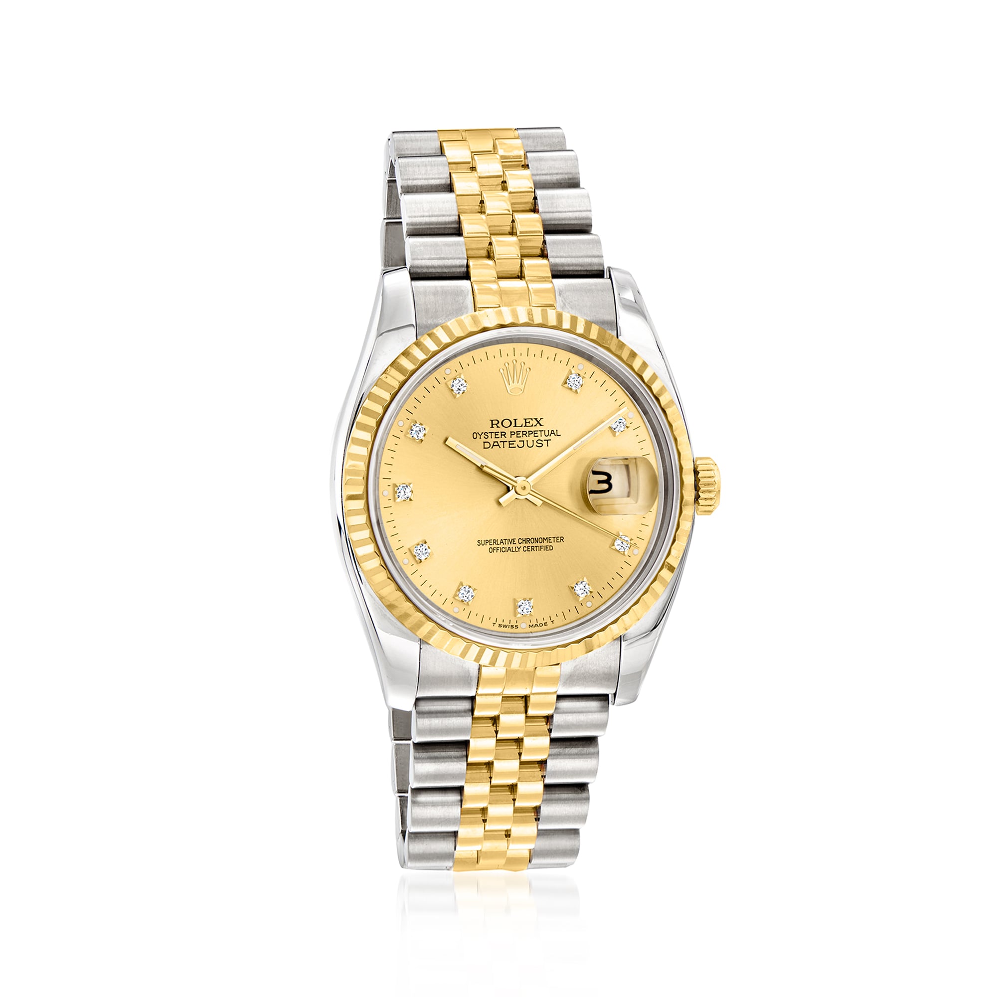 PreOwned Rolex Datejust Mens 36mm Automatic Stainless Steel and 18kt Yellow Gold Watch