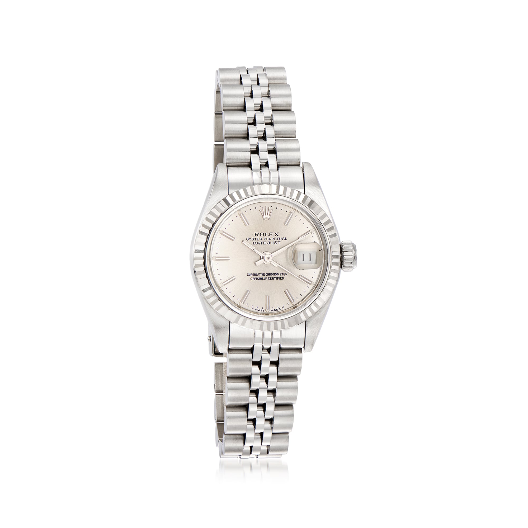 PreOwned Rolex Datejust Womens 26mm Automatic Stainless Steel and 18kt White Gold Watch