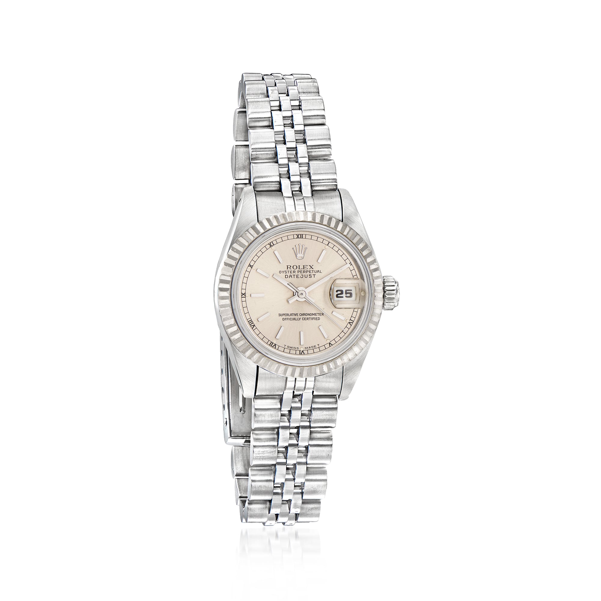 PreOwned Rolex Datejust Womens 26mm Automatic Stainless Steel and 18kt White Gold Watch