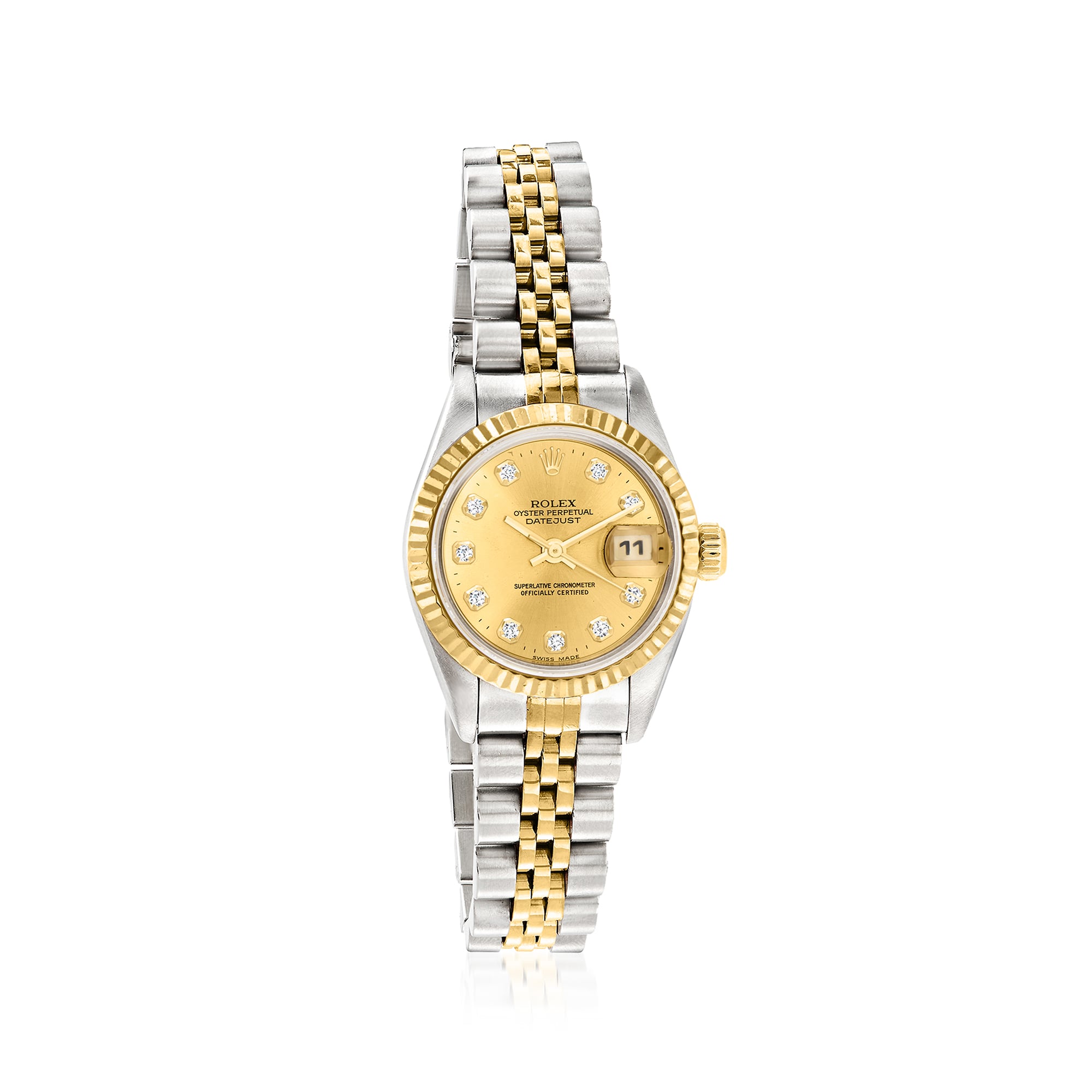 PreOwned Rolex Datejust Womens 26mm Automatic Stainless Steel and 18kt Yellow Gold Watch