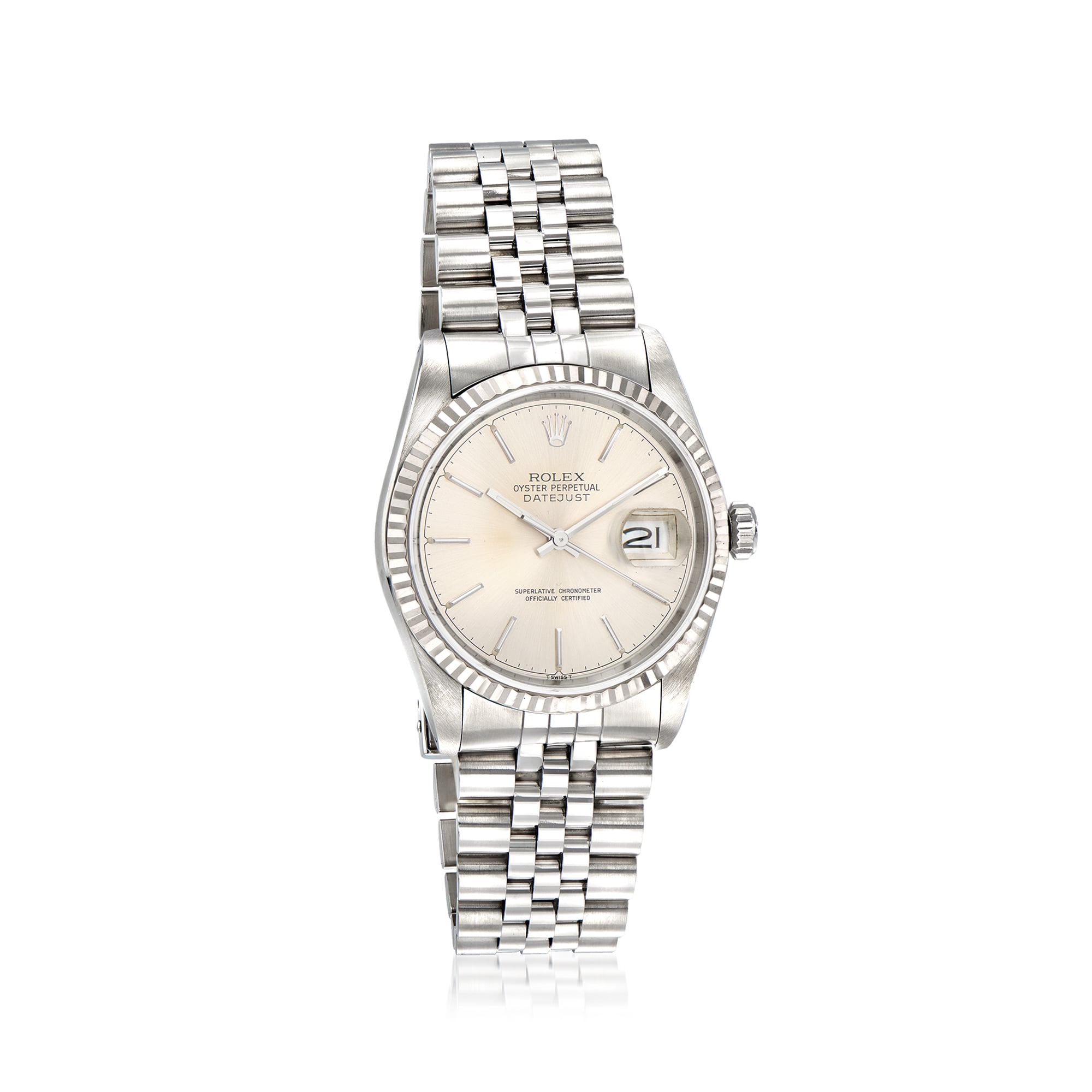 PreOwned Rolex Datejust Mens 36mm Automatic Stainless Steel and 18kt White Gold Watch