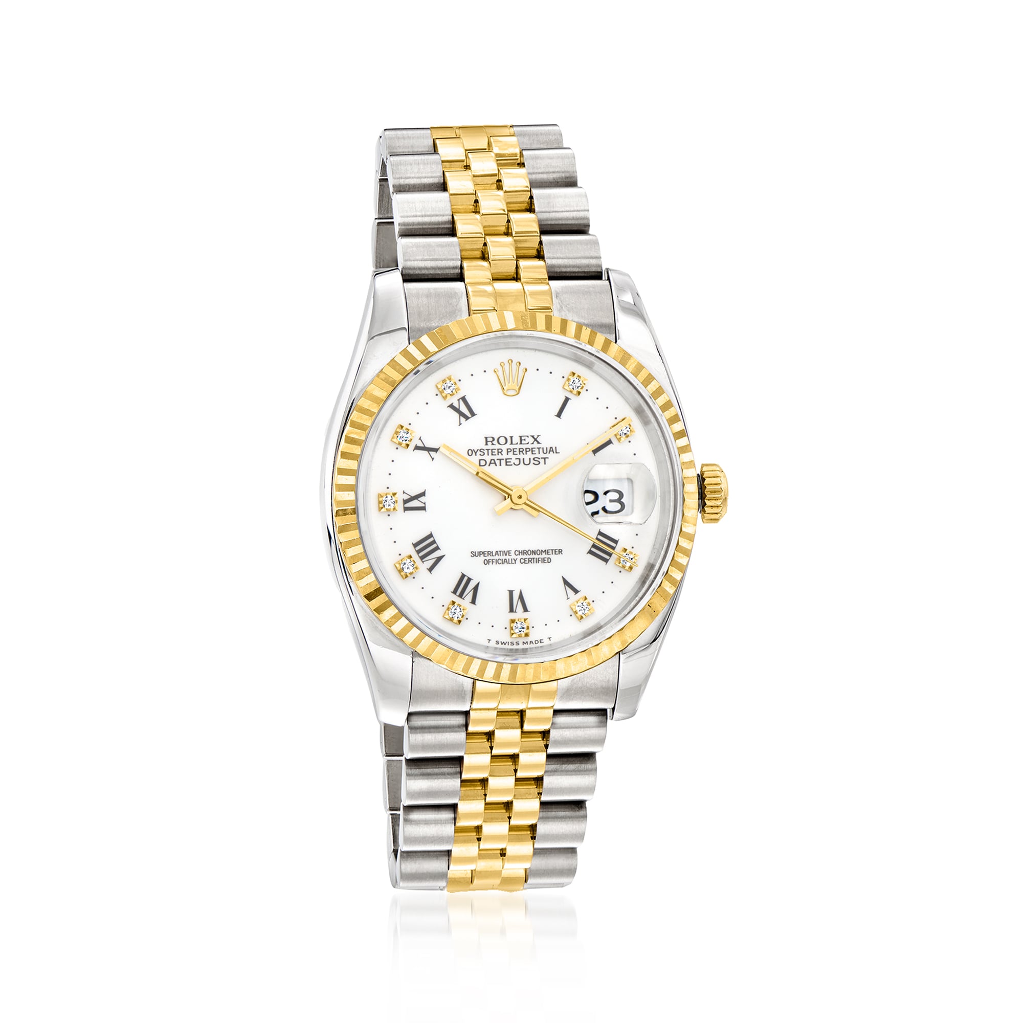 PreOwned Rolex Datejust Mens 36mm Automatic Stainless Steel and 18kt Yellow Gold Watch