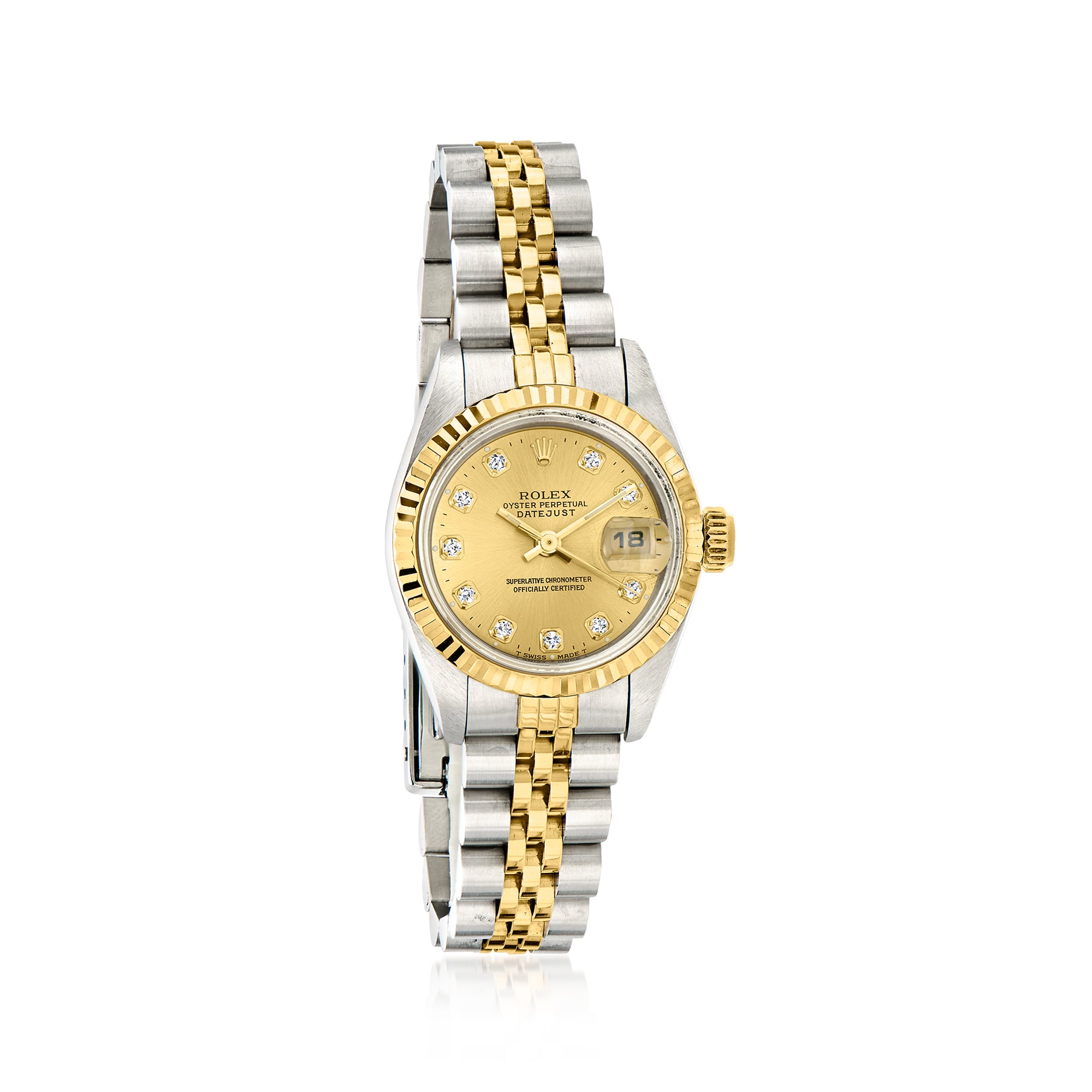 PreOwned Rolex Datejust Womens 26mm Automatic Stainless Steel and 18kt Yellow Gold Watch
