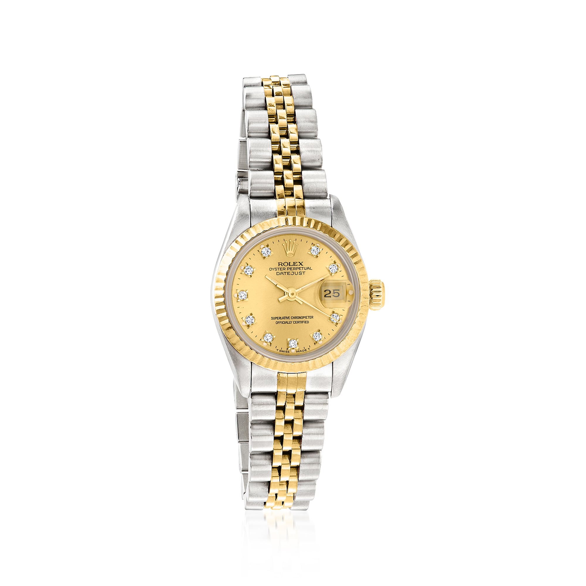 PreOwned Rolex Datejust Womens 26mm Automatic Stainless Steel and 18kt Yellow Gold Watch