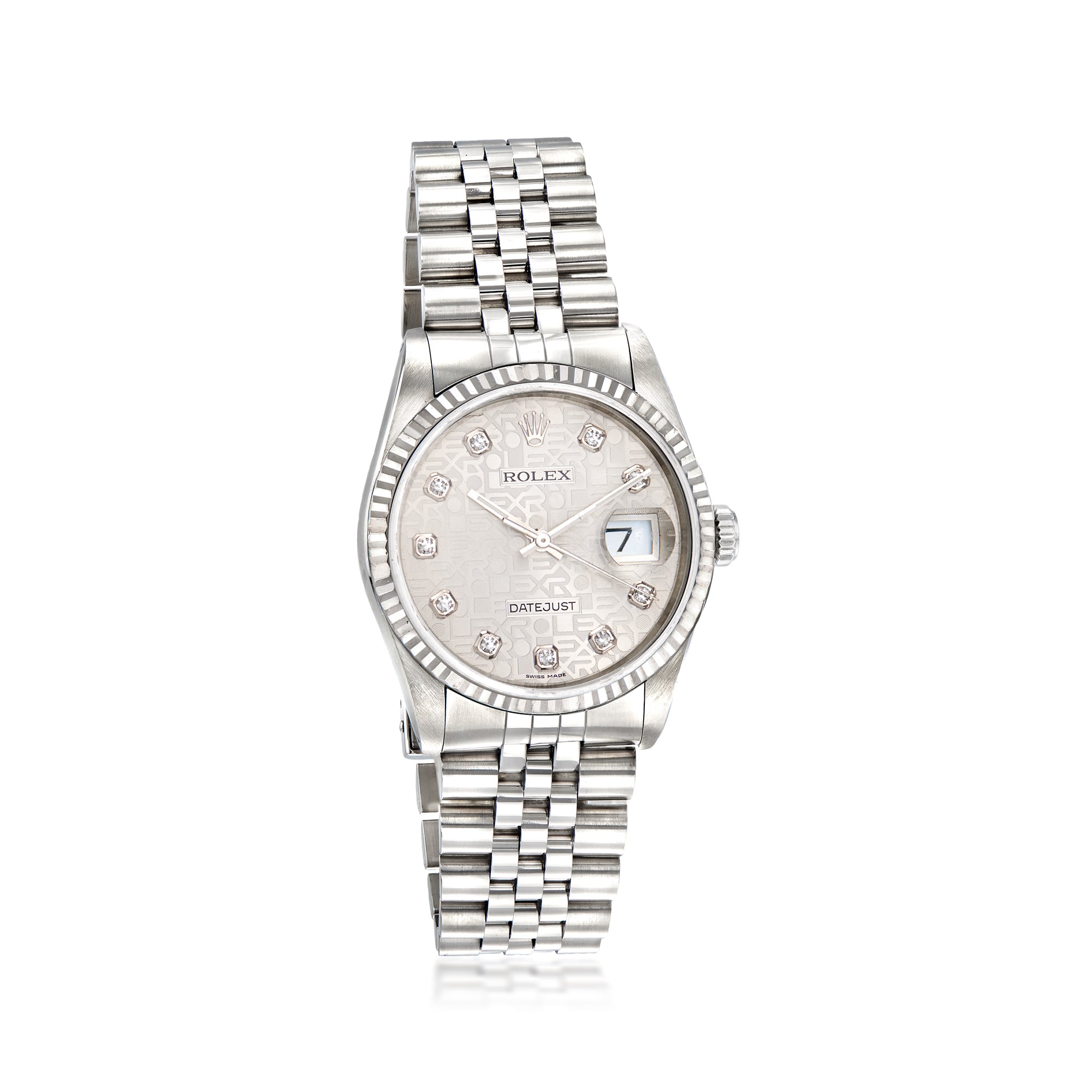 PreOwned Rolex Datejust Mens 36mm Automatic Stainless Steel and 18kt White Gold Watch