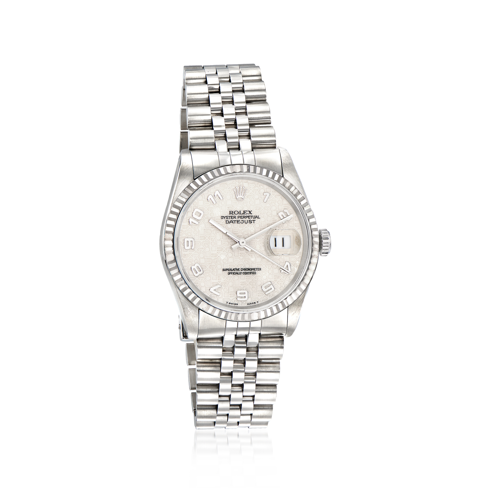 PreOwned Rolex Datejust Mens 36mm Automatic Stainless Steel and 18kt White Gold Watch