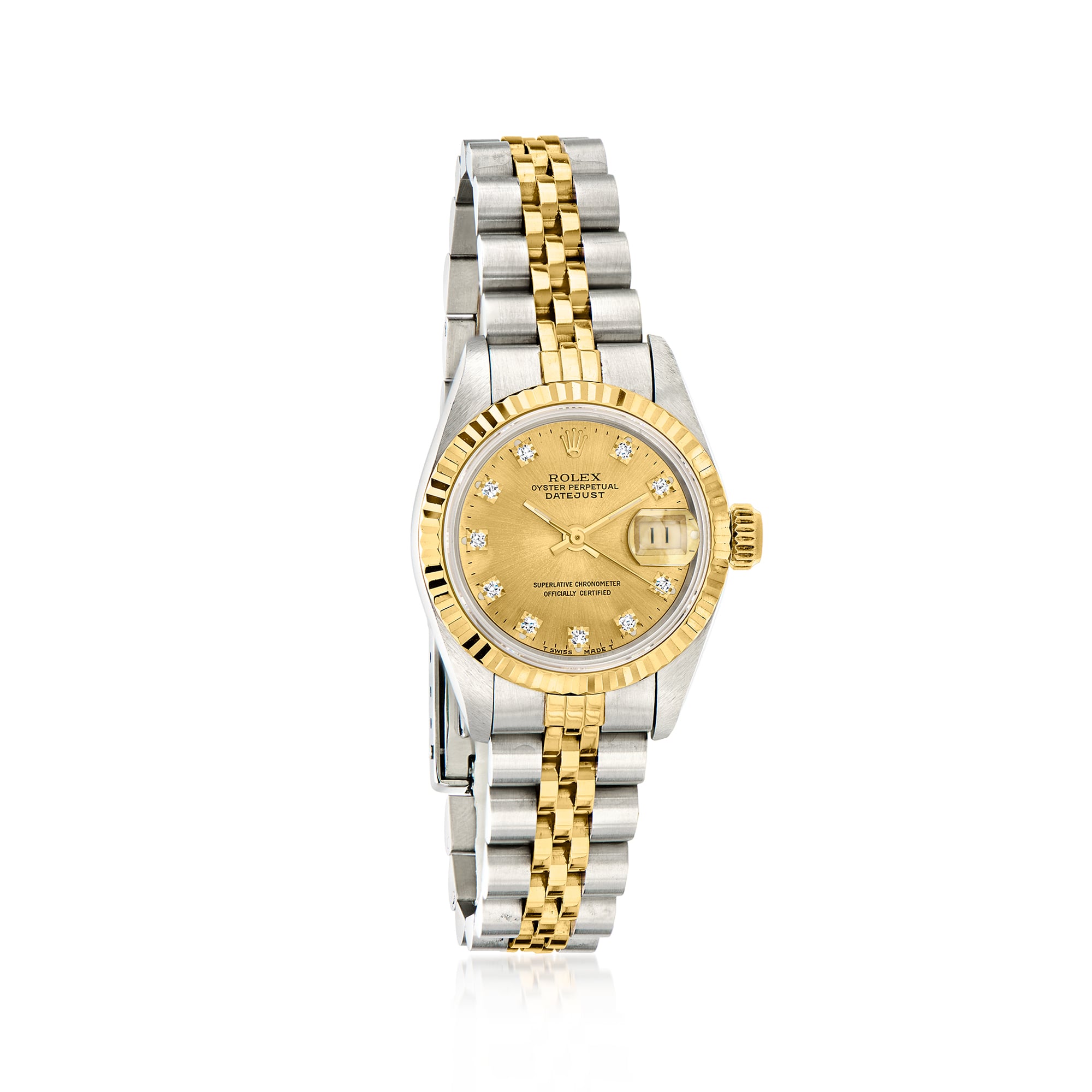 PreOwned Rolex Datejust Womens 26mm Automatic Stainless Steel and 18kt Yellow Gold Watch