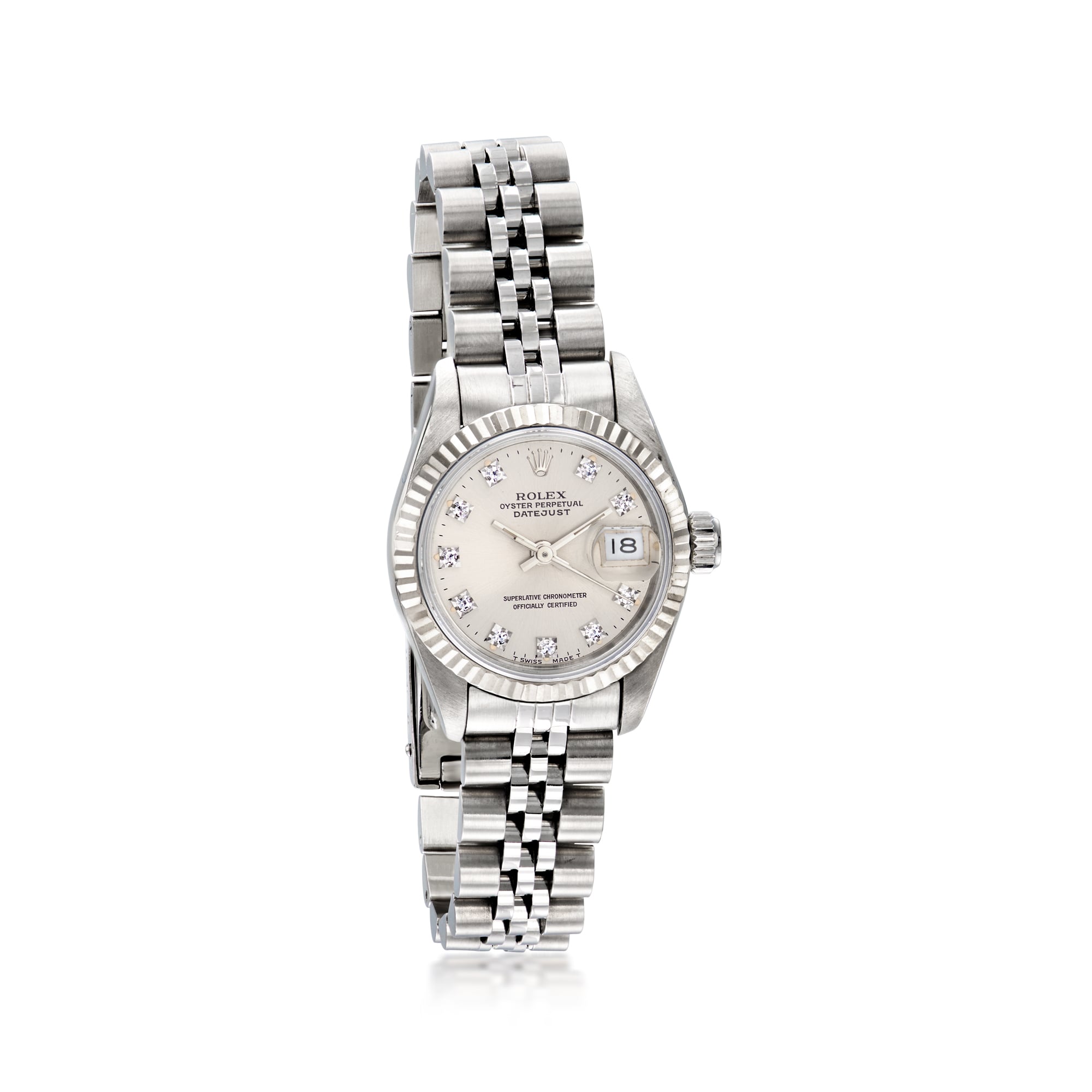 PreOwned Rolex Datejust Womens 26mm Automatic Stainless Steel and 18kt White Gold Watch
