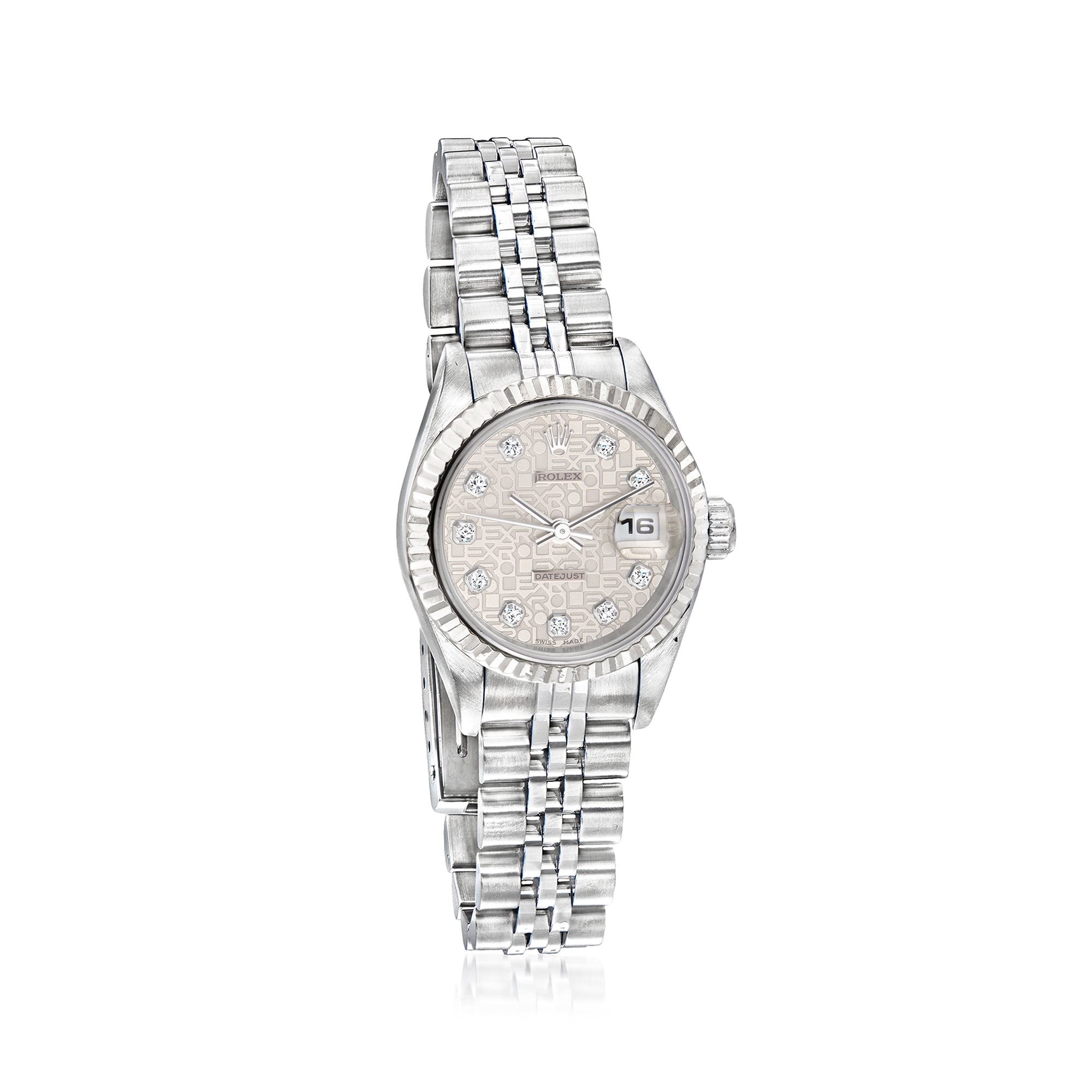 PreOwned Rolex Datejust Womens 26mm Automatic Stainless Steel and 18kt White Gold Watch