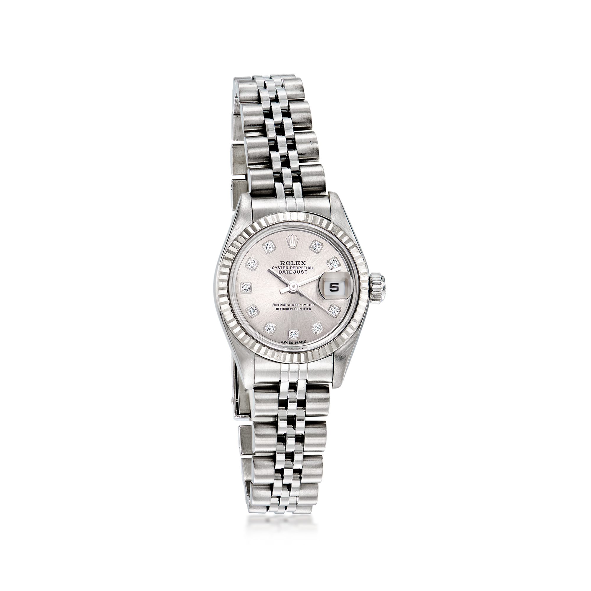 PreOwned Rolex Datejust Womens 26mm Automatic Stainless Steel and 18kt White Gold Watch