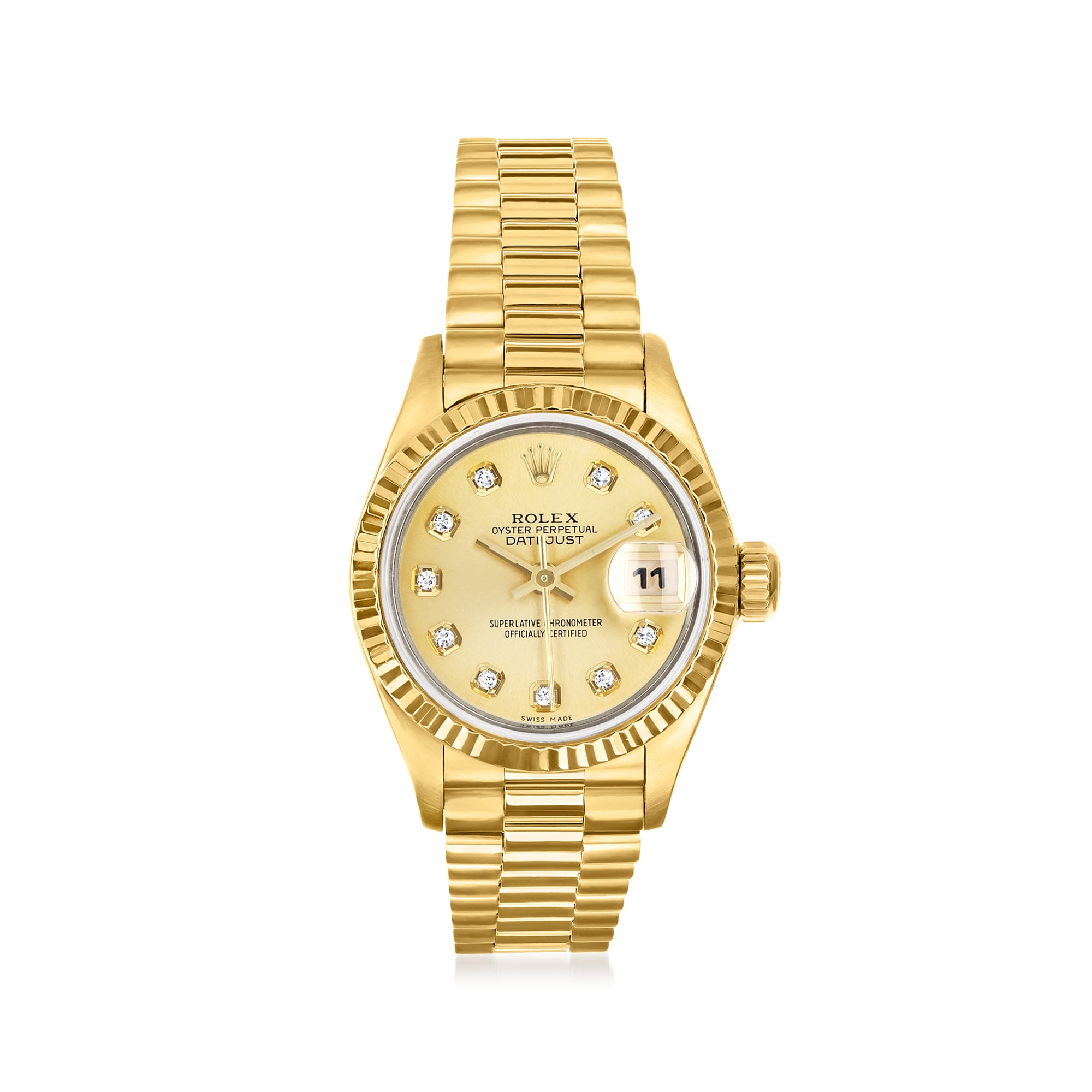 PreOwned Rolex Datejust Womens 26mm Automatic 18kt Yellow Gold Watch