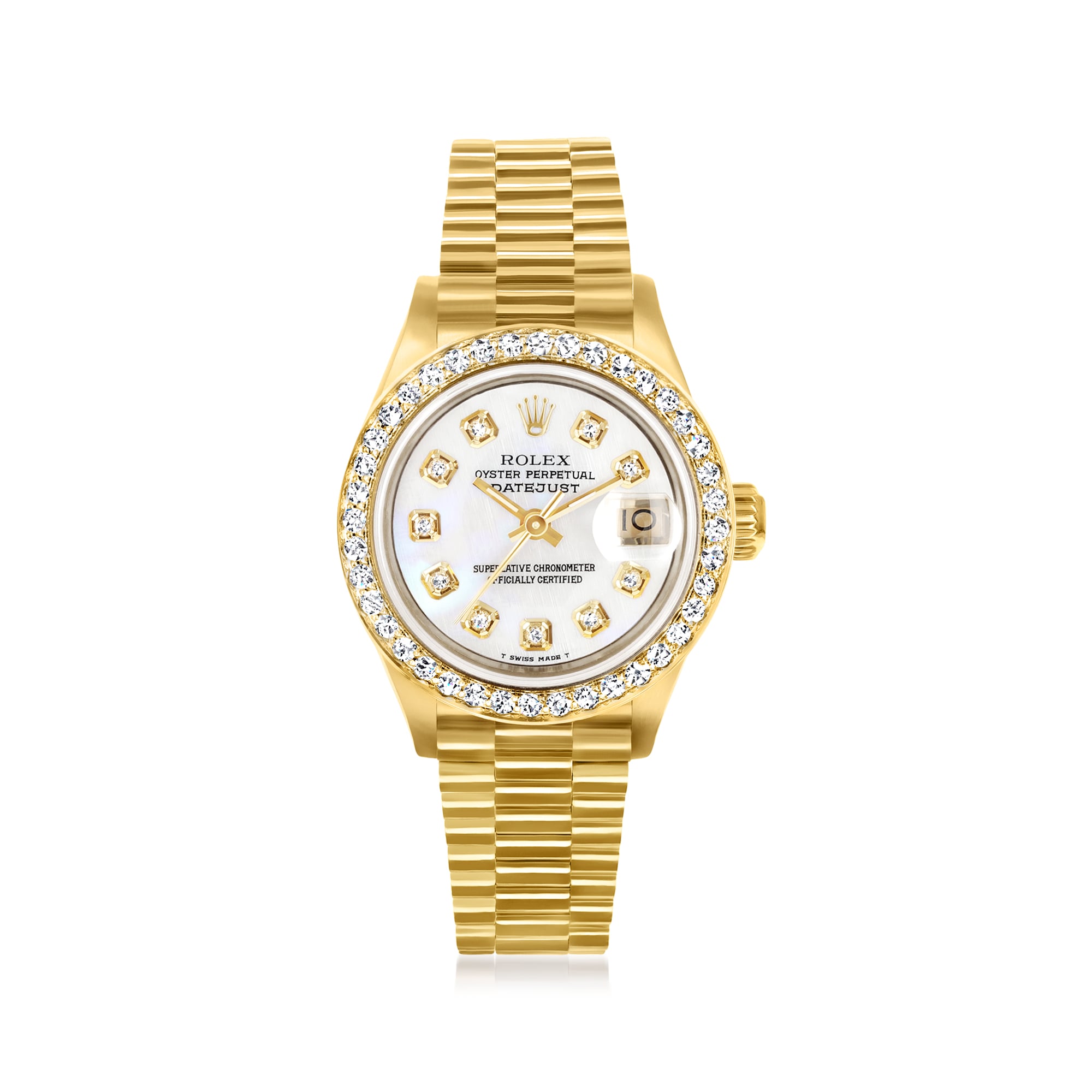 PreOwned Rolex Datejust Womens 26mm Automatic 14kt and 18kt Yellow Gold Watch