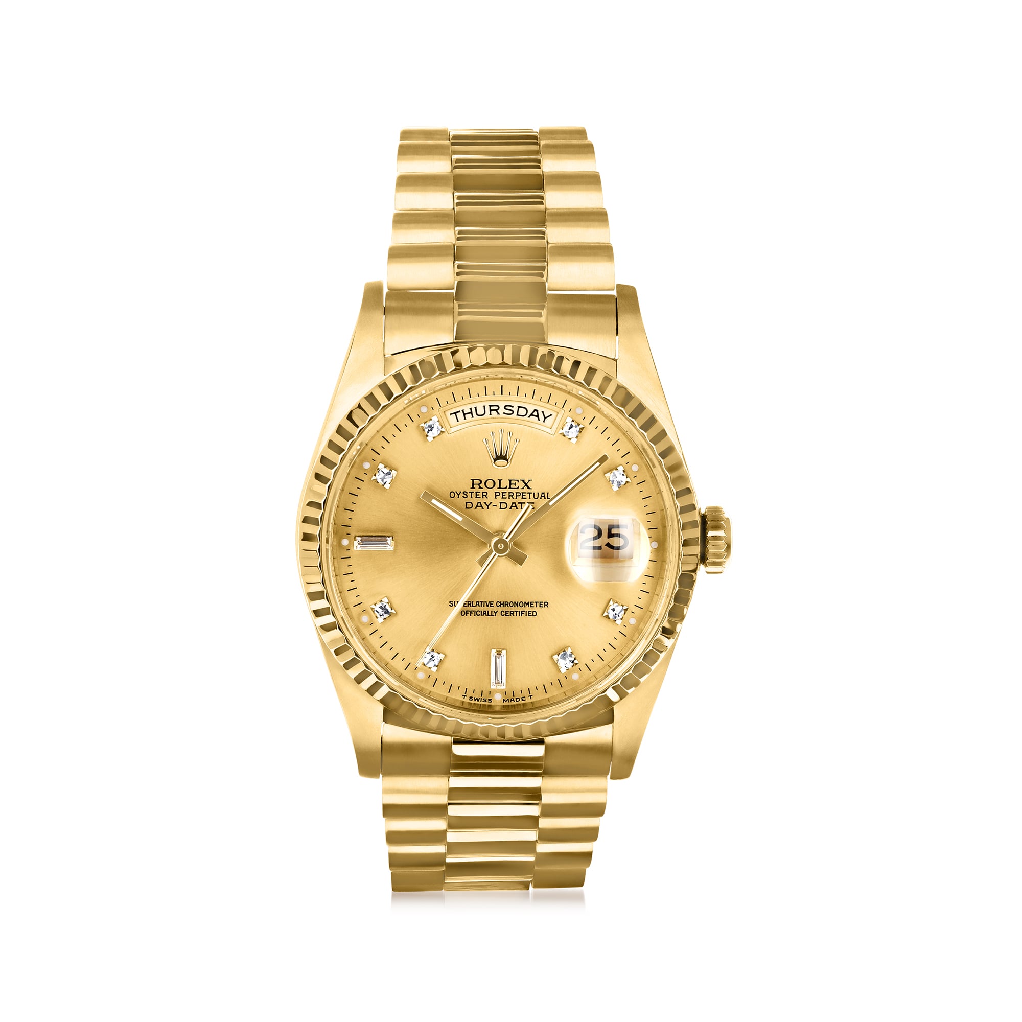 PreOwned Rolex DayDate Mens 36mm Automatic 18kt Yellow Gold Watch