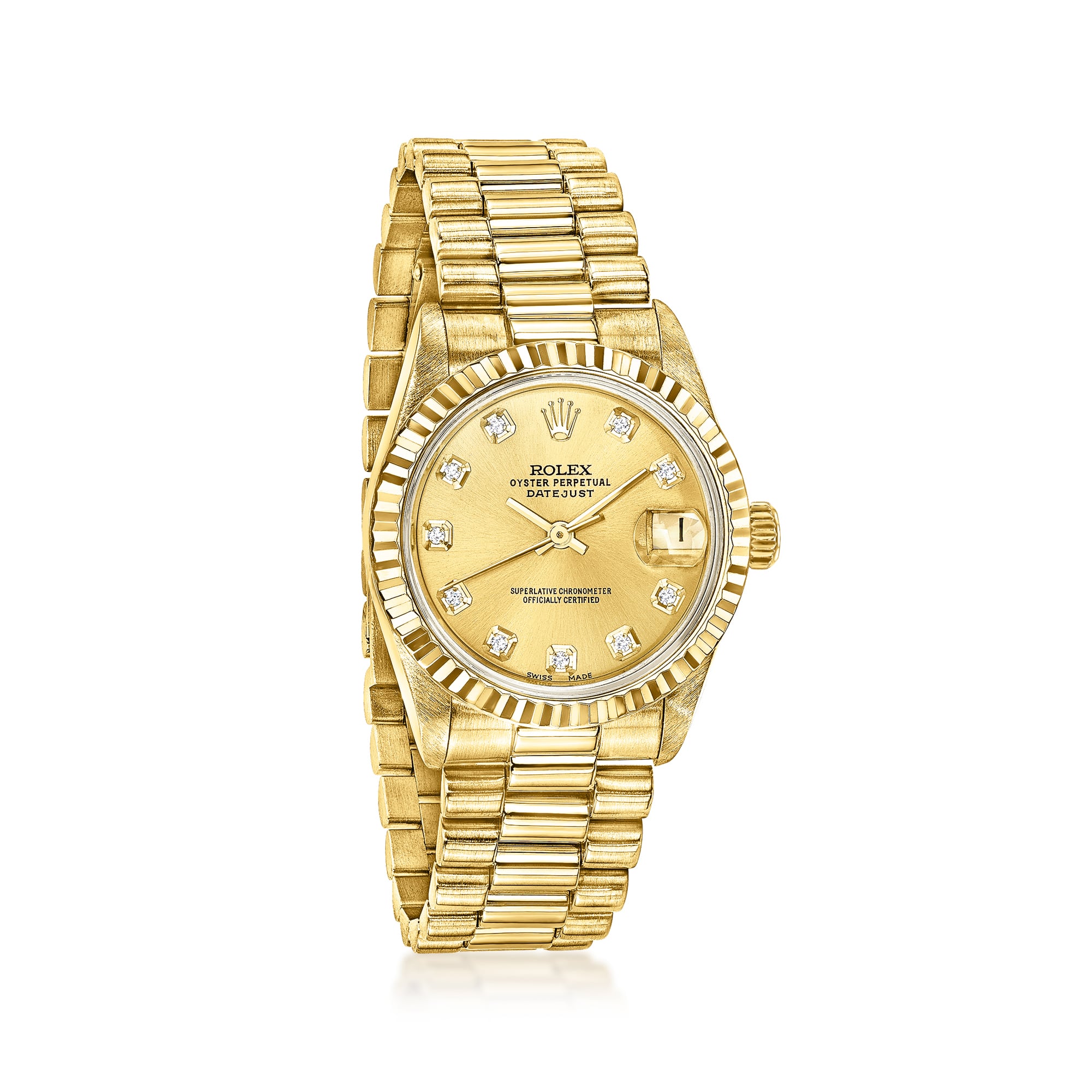 PreOwned Rolex Datejust Womens 31mm Automatic 18kt Yellow Gold Watch