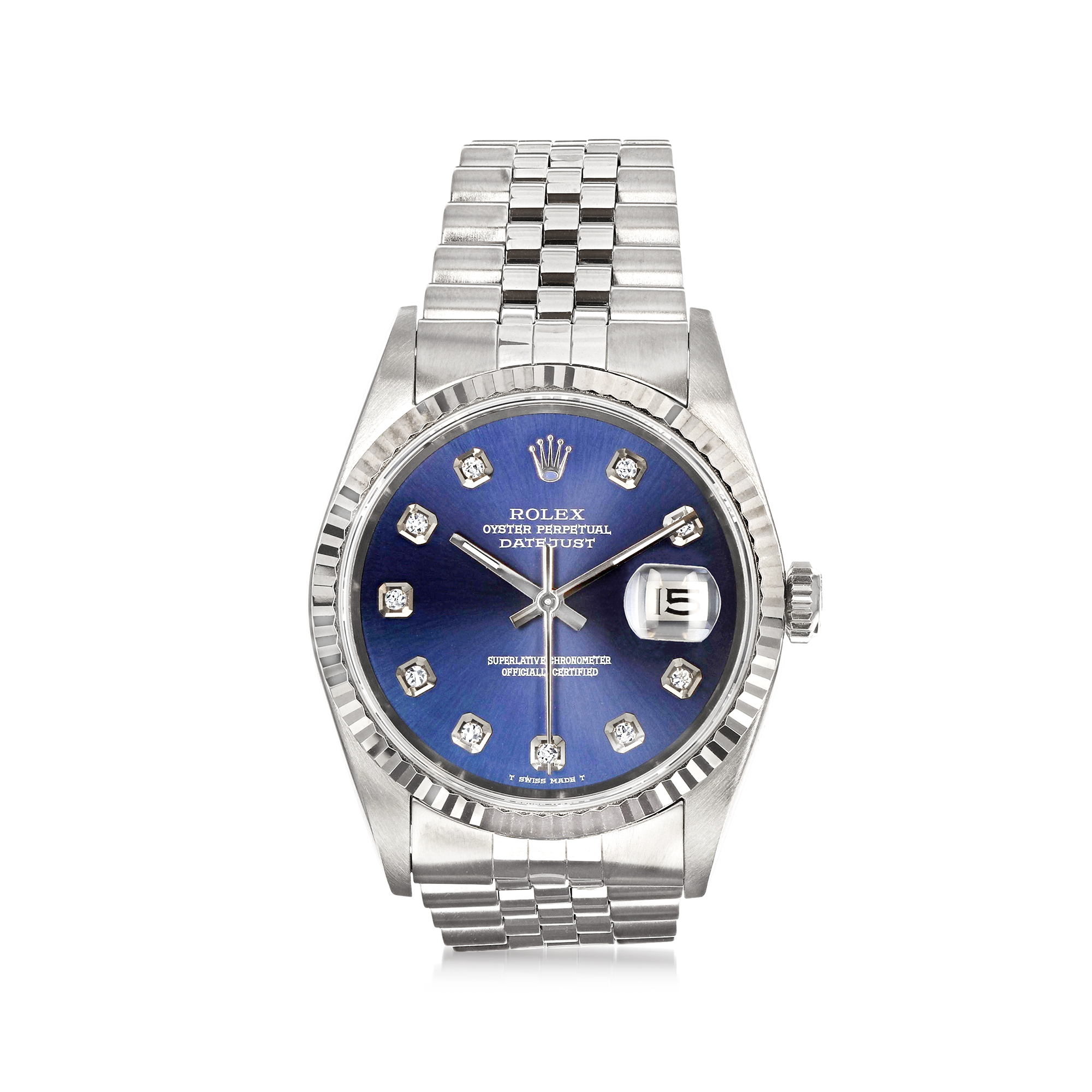PreOwned Rolex Datejust Mens 36mm Automatic Stainless Steel and 18kt White Gold Watch