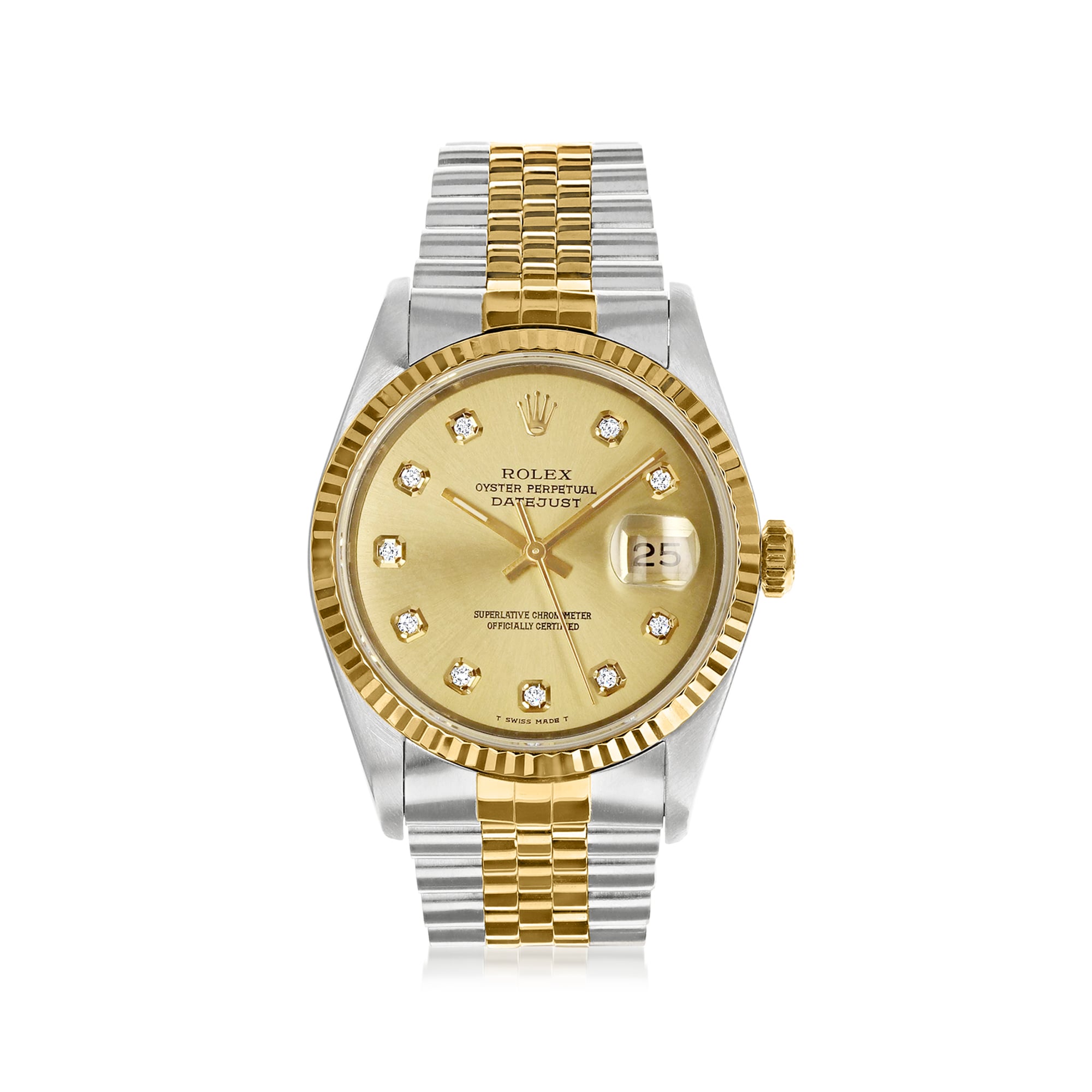 PreOwned Rolex Datejust Mens 36mm Automatic Stainless Steel and 18kt Yellow Gold Watch