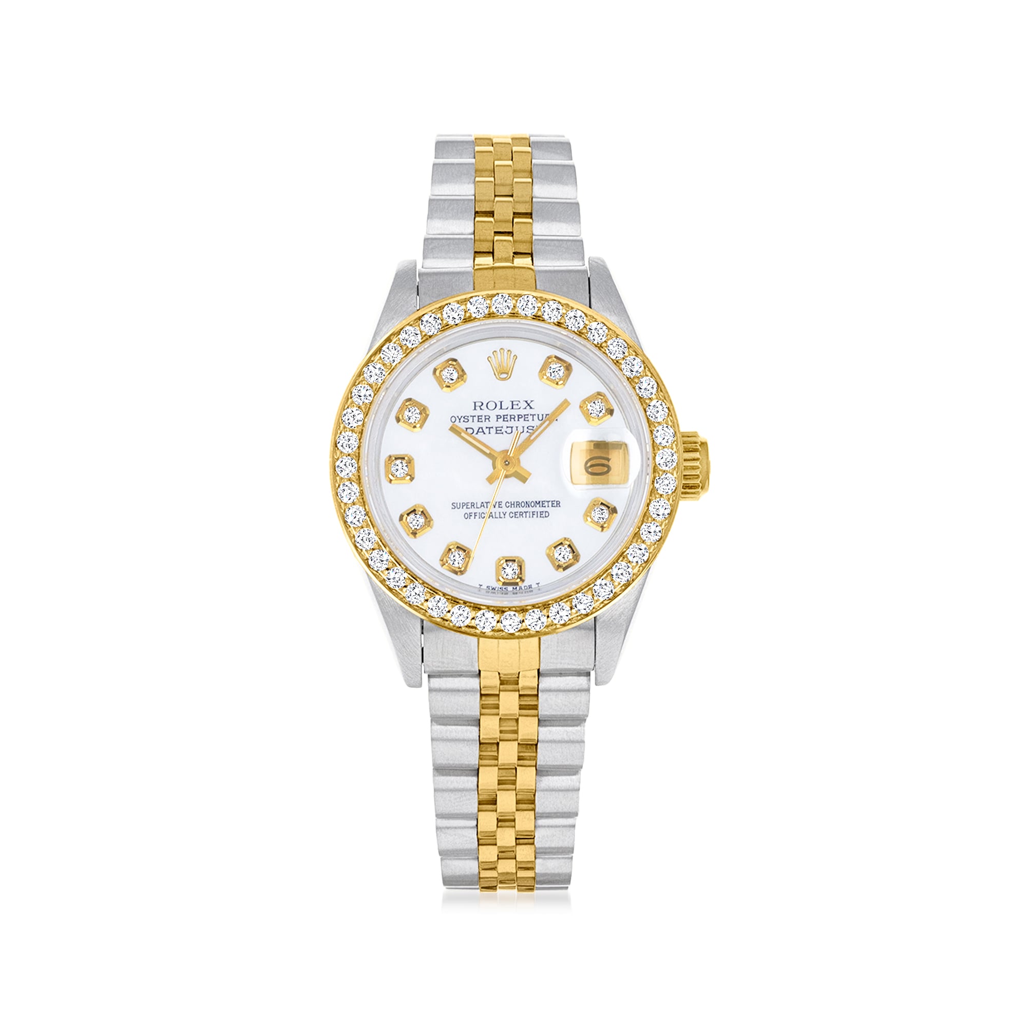 PreOwned Rolex Datejust Womens 26mm Automatic Stainless Steel Watch with 14kt and 18kt Yellow Gold