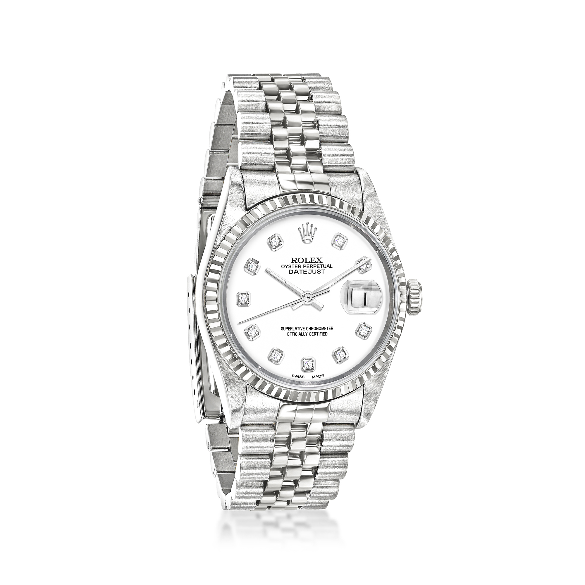 PreOwned Rolex Datejust Mens 36mm Automatic Stainless Steel and 18kt White Gold Watch