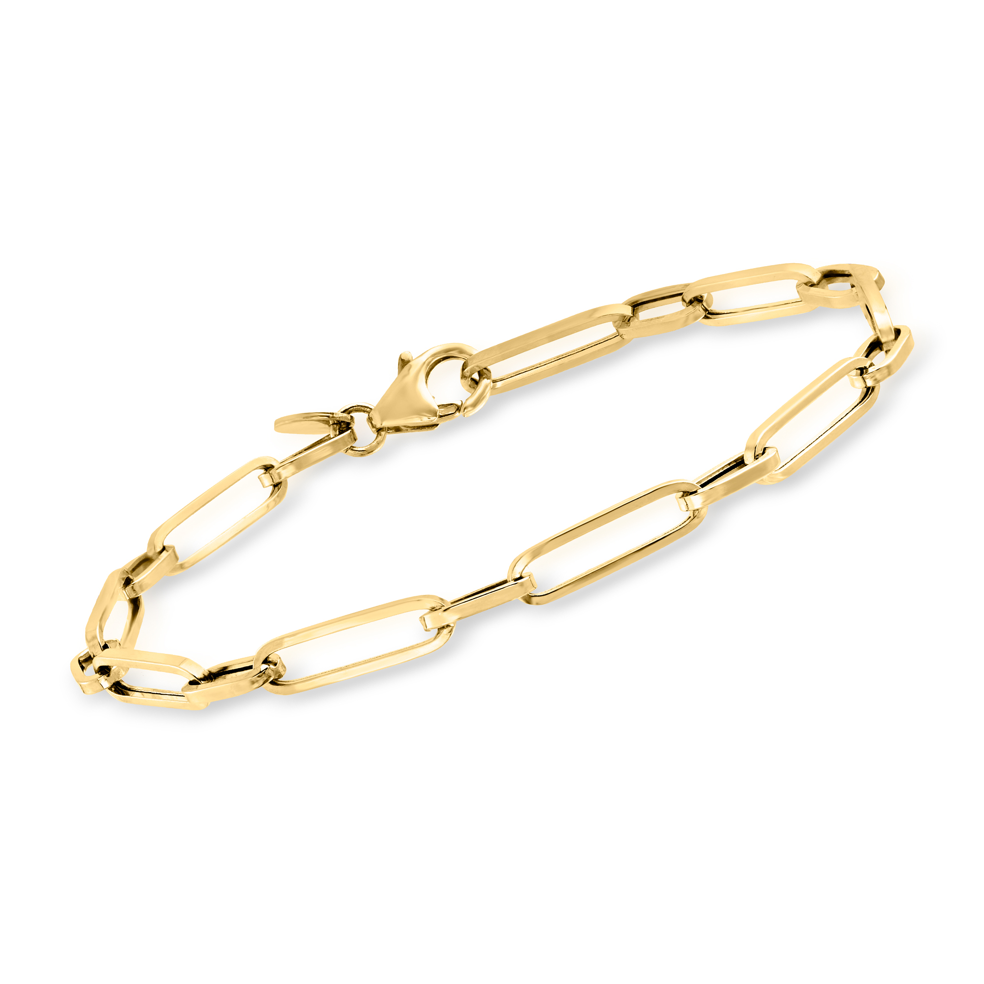 Italian 18kt Yellow Gold Paper Clip Link Bracelet RossSimons