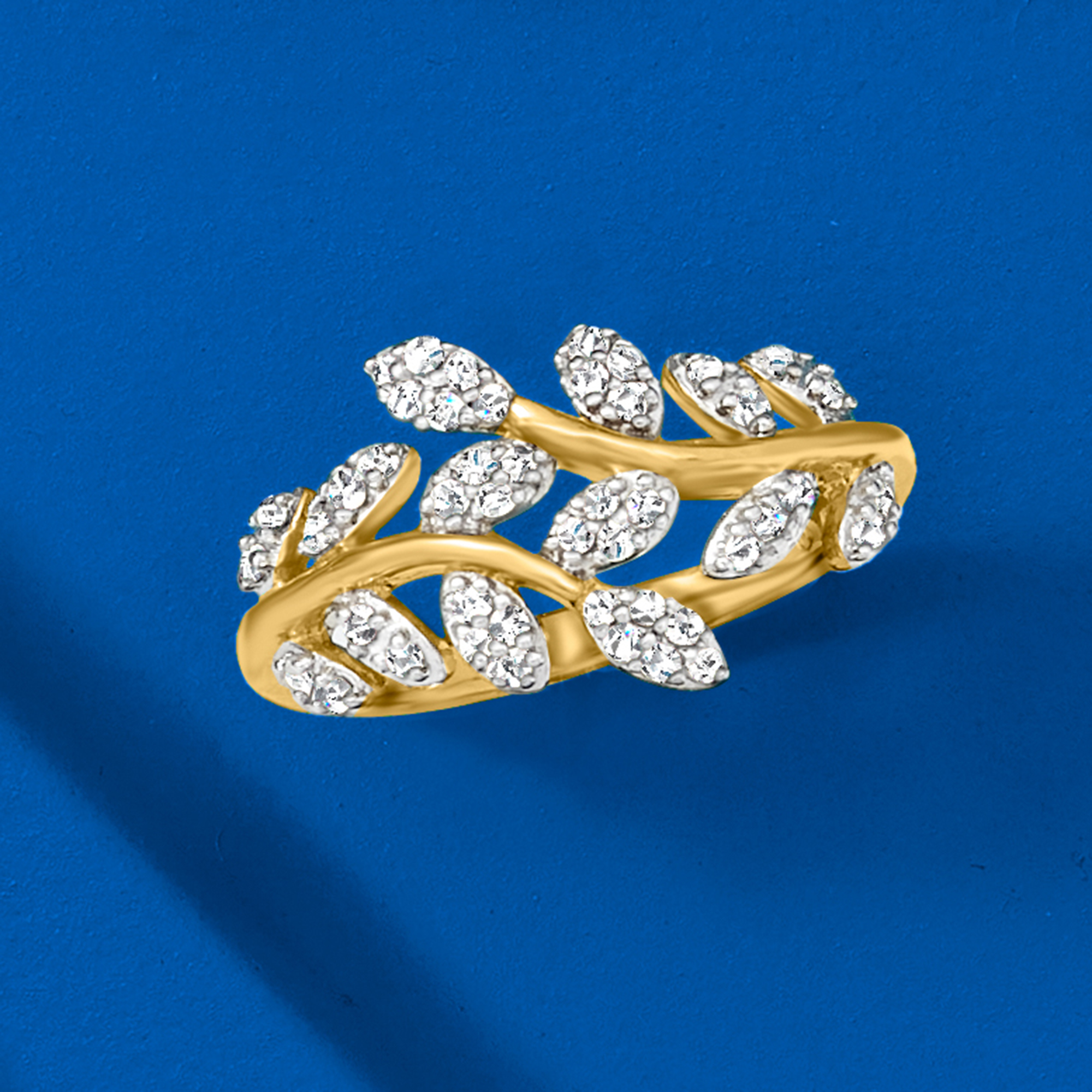 33 ct. t.w. Diamond Vine Ring in 18kt Gold Over Sterling
