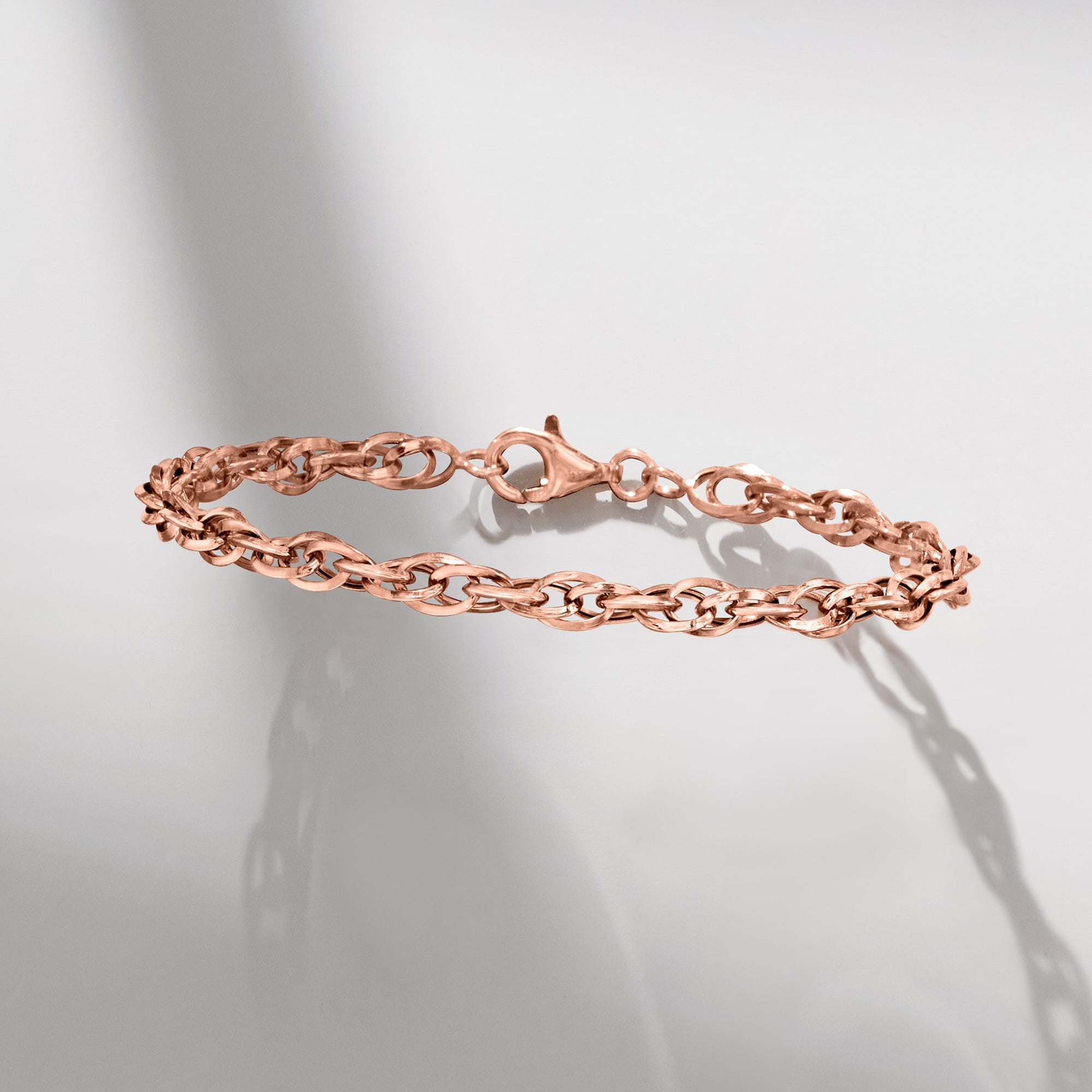 アクセサリー Imperial Rose Collection Bracelet 14kt Rose Gold Double-Oval Link Bracelet | Ross Simons