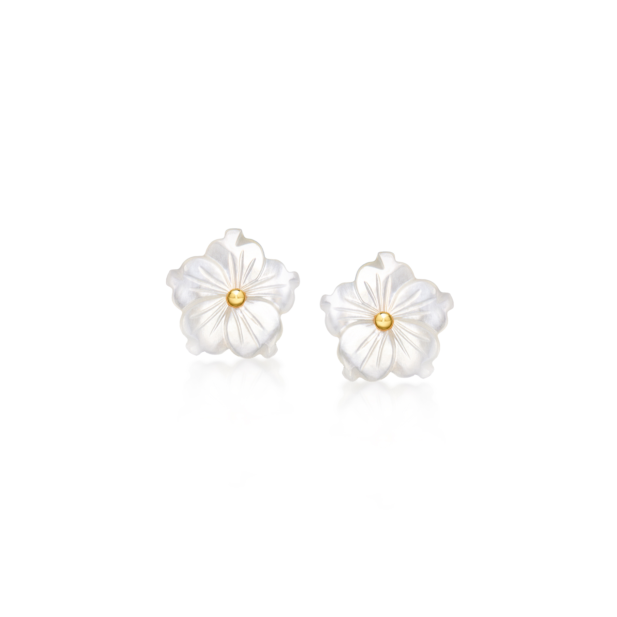 Mother-of-Pearl and .20 ct. t.w. White Topaz Flower