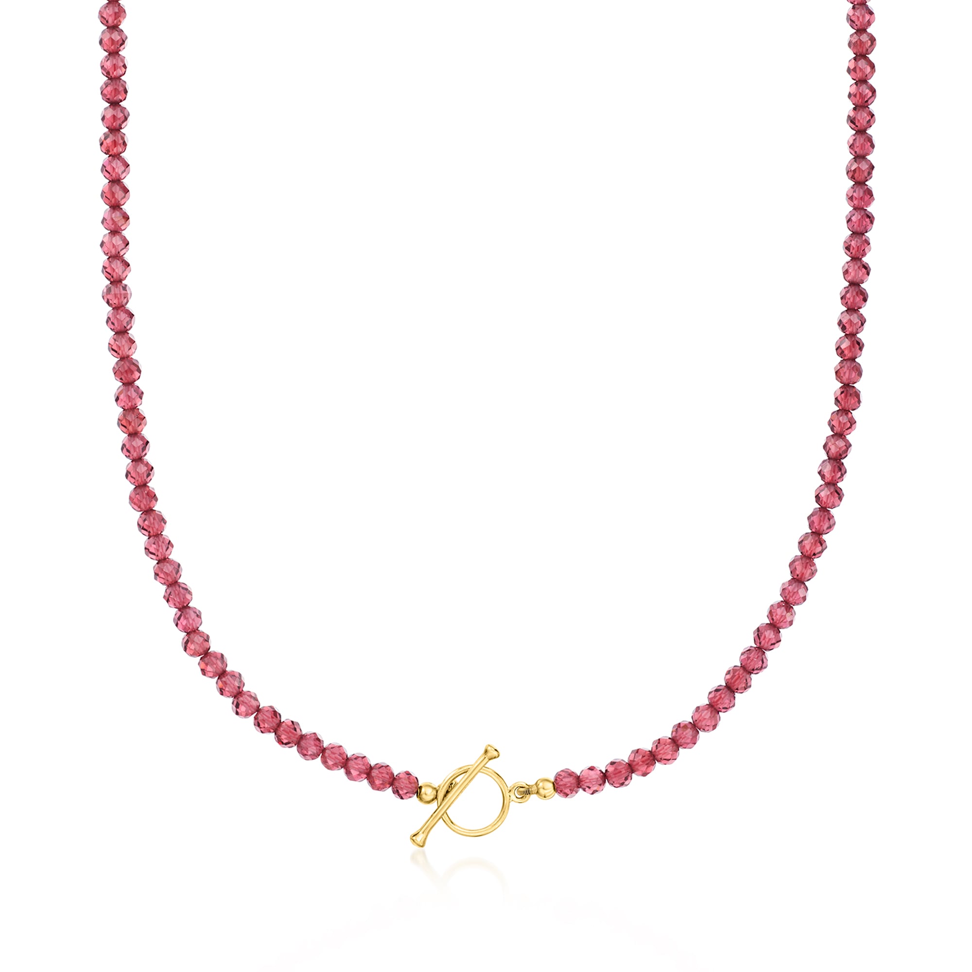 90.00 ct. t.w. Ruby Bead Necklace with Sterling Silver | Ross Simons
