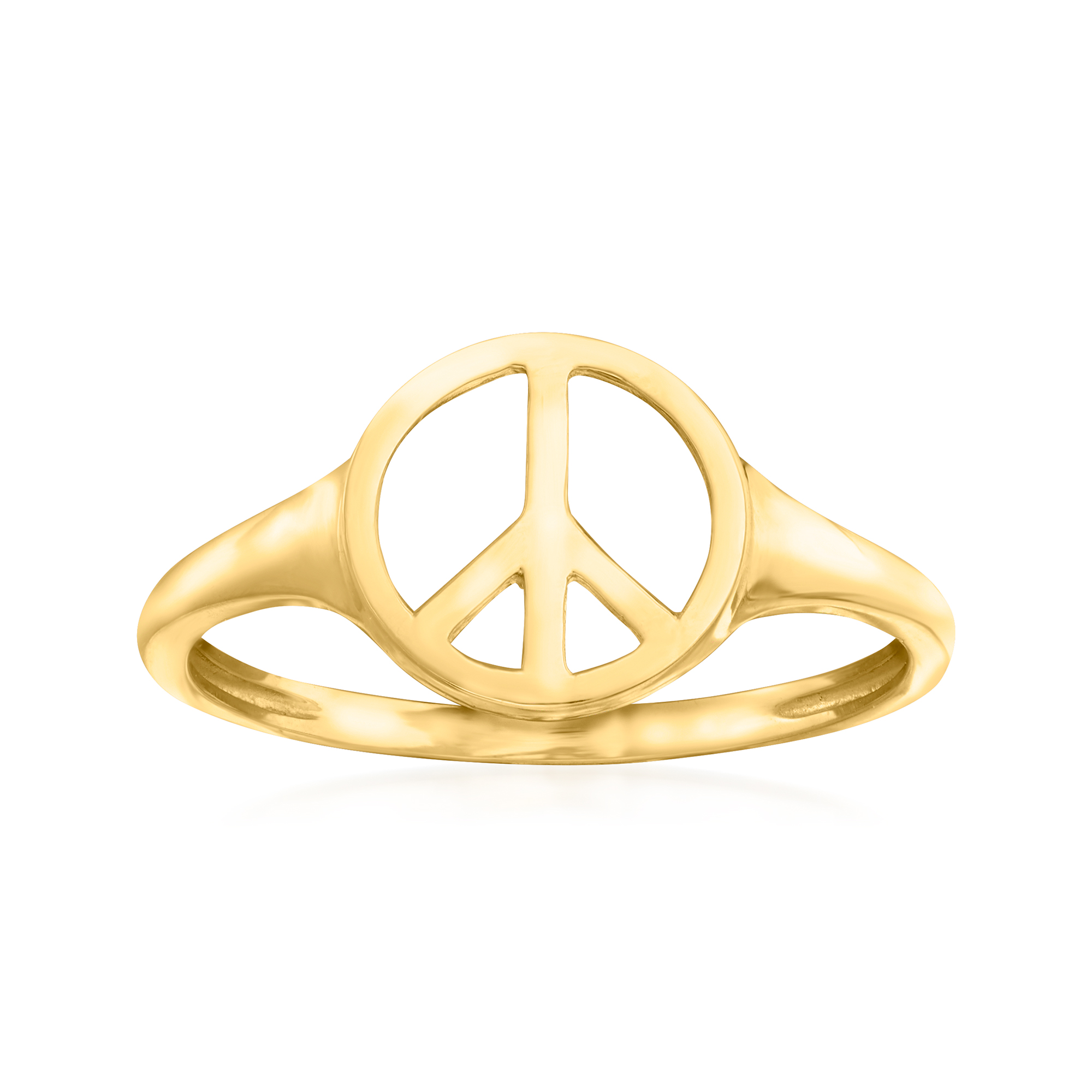 Thin Oval Cut-out Peace Sign Ring | Boardwalk Vintage