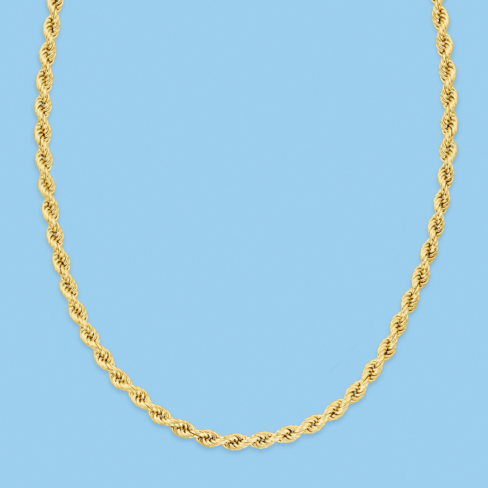 6mm 18kt Gold Over Sterling Rope-Chain Necklace | Ross Simons