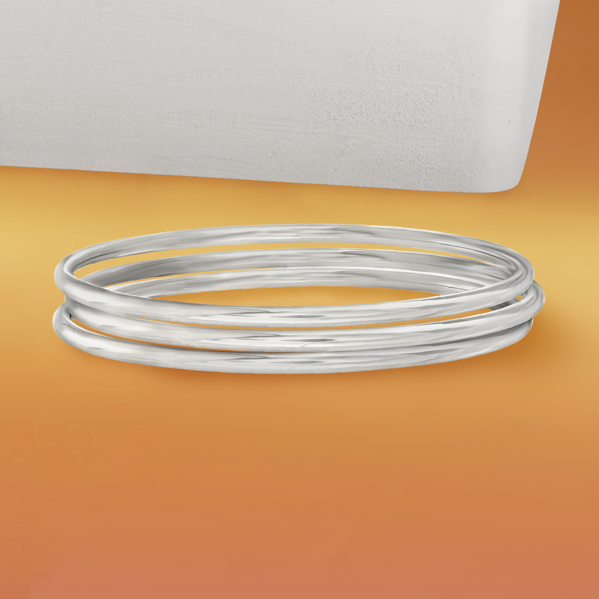 Italian Sterling Silver Jewelry Set Three Polished Bangle Bracelets