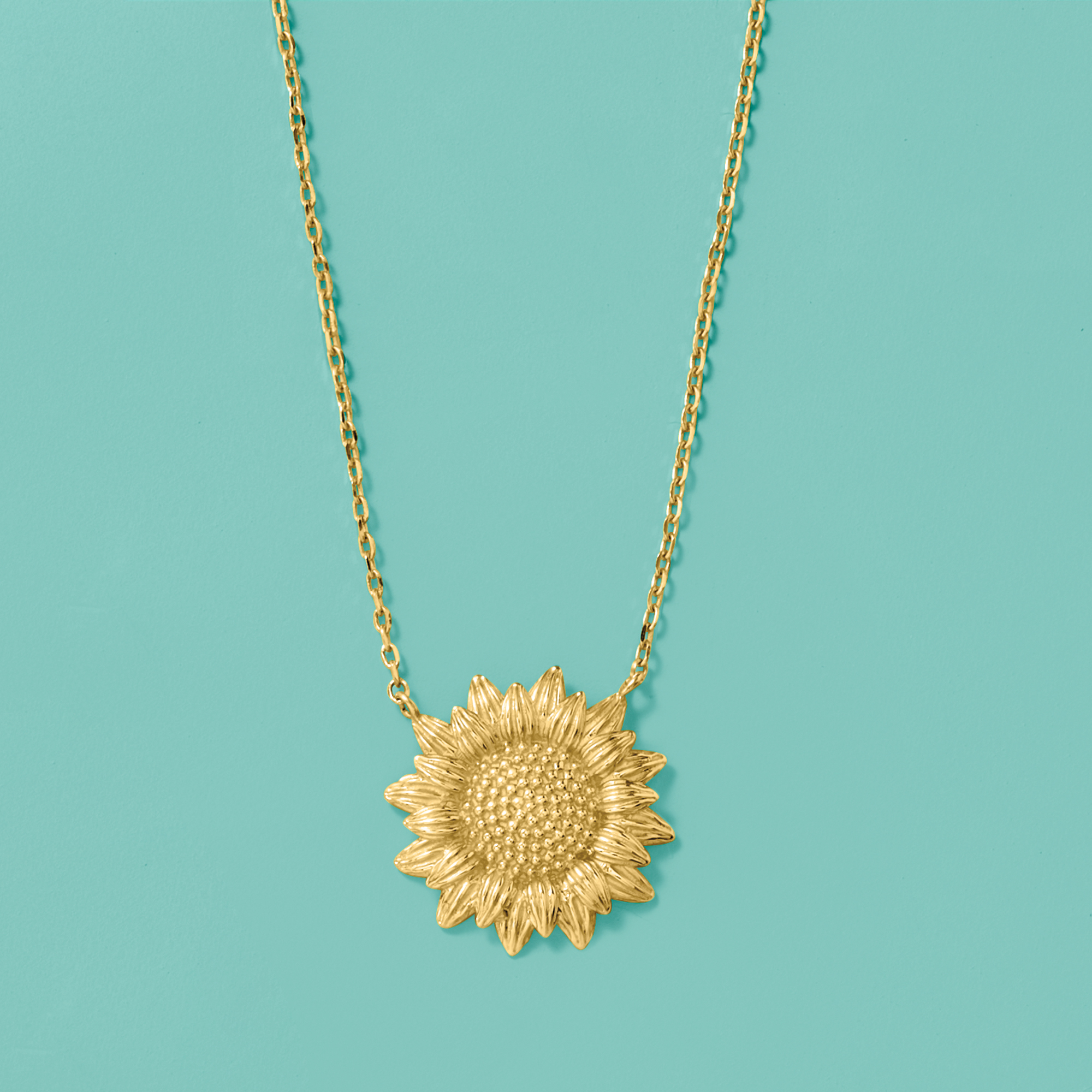 14kt Yellow Gold Sunflower Necklace