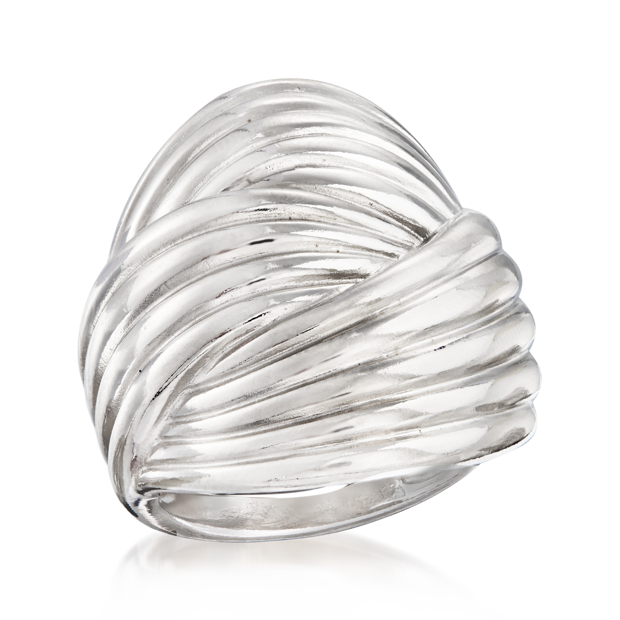 ●STERLING G Sterling Silver Curved Multi-Row Ring