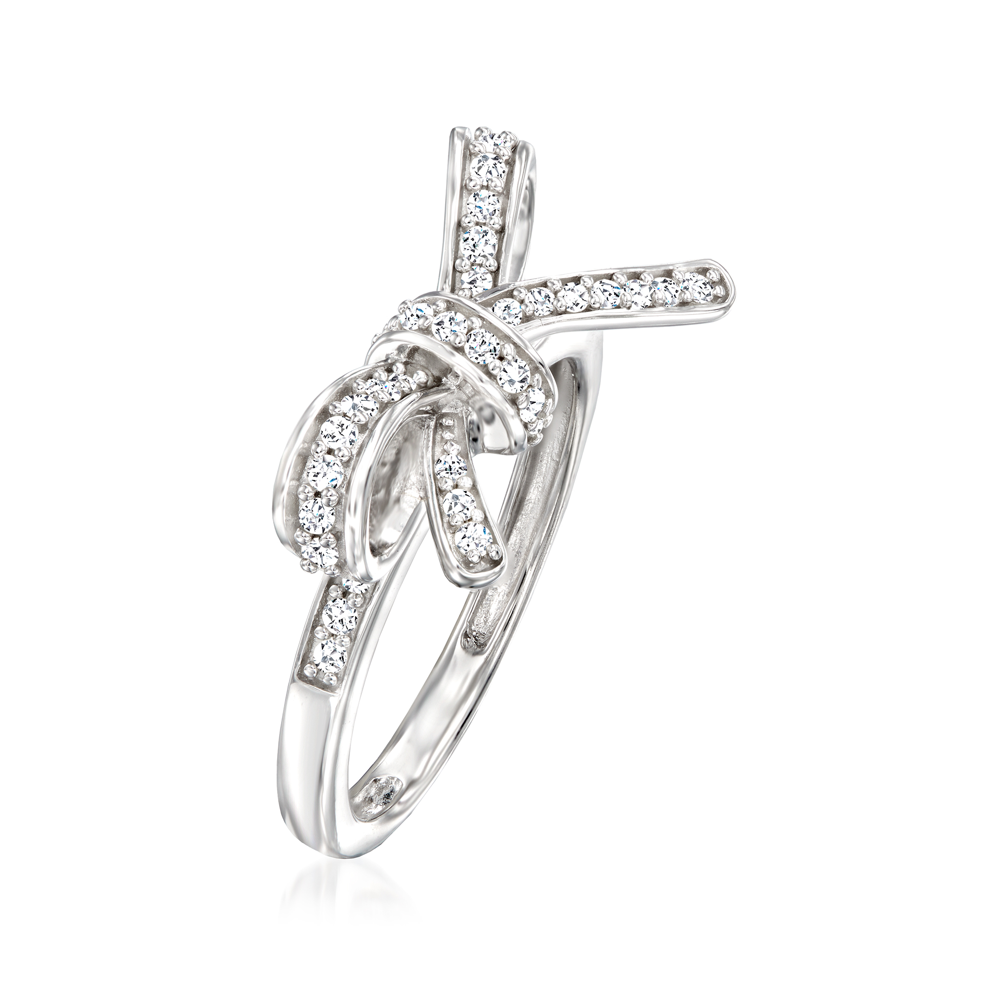 35 ct. t.w. Diamond Bow Ring in Sterling Silver