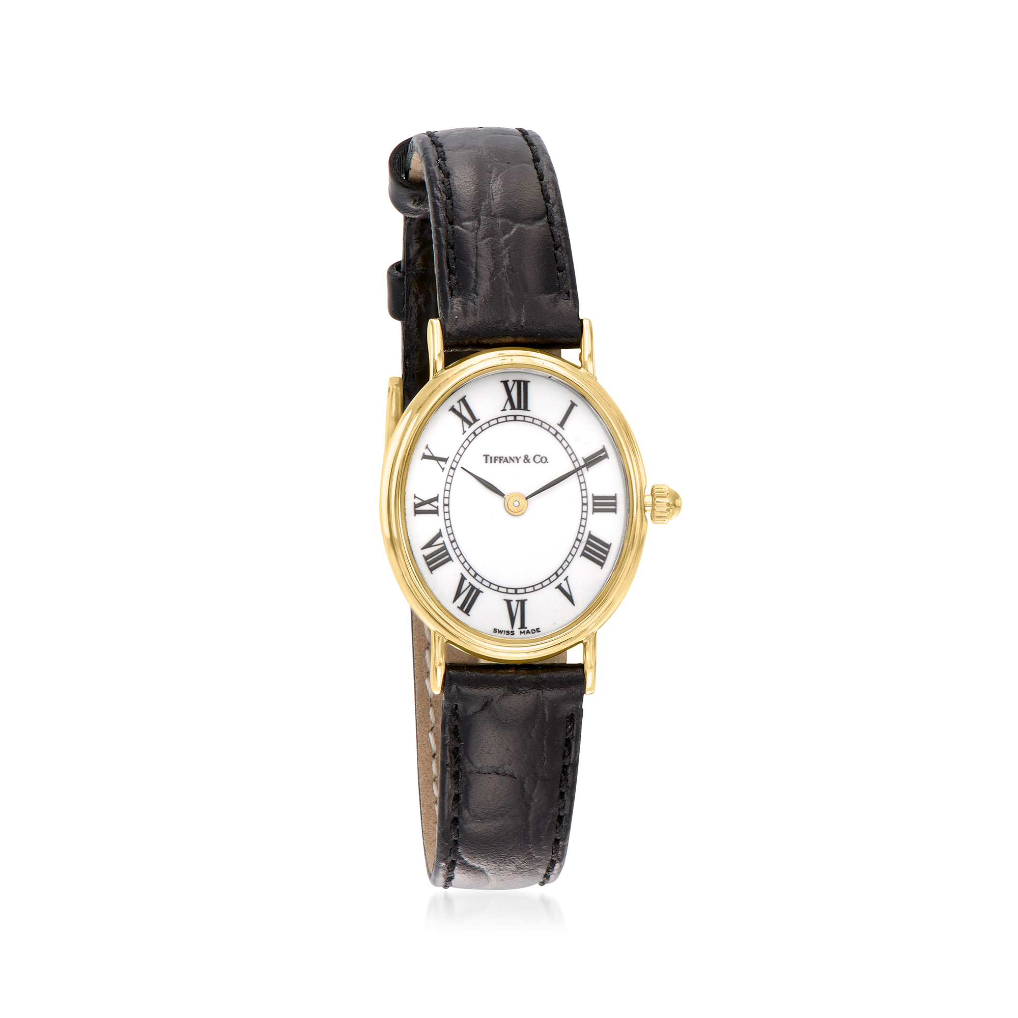 C. 1980 Vintage Tiffany Jewelry Women's 25mm 14kt Yellow Gold