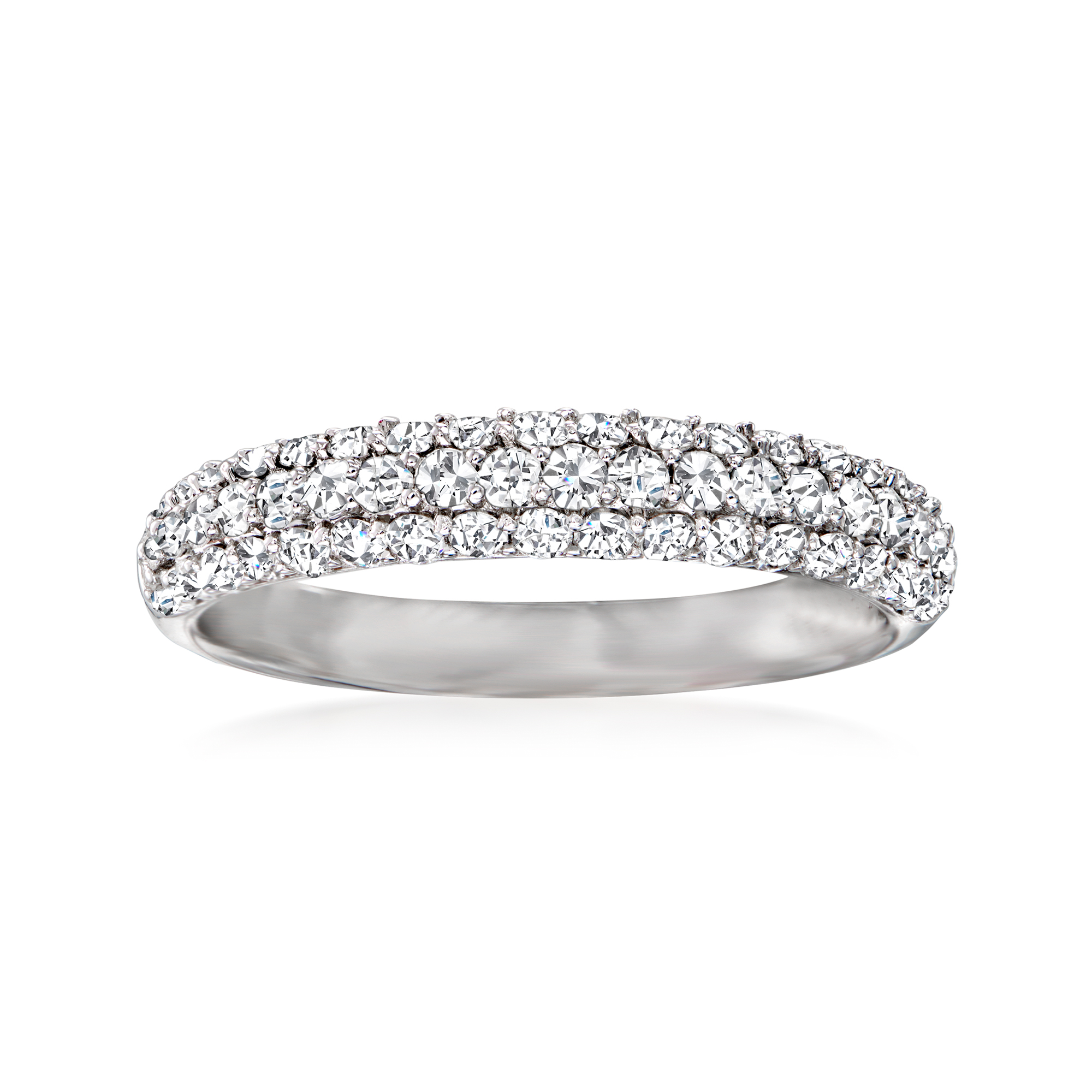 AA Jewelry .85 ct Brilliant Wedding Ring Designer Fashion Set Stainless Steel Black Finish 