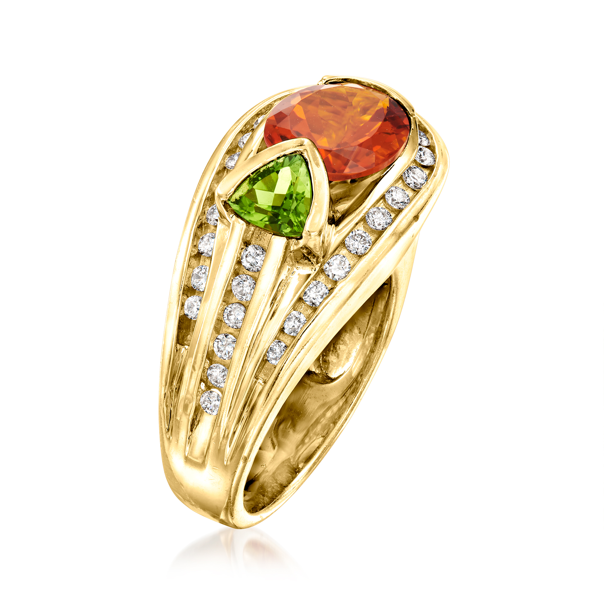 C. 1980 Vintage 2.50 Carat Citrine, .40 Carat Green
