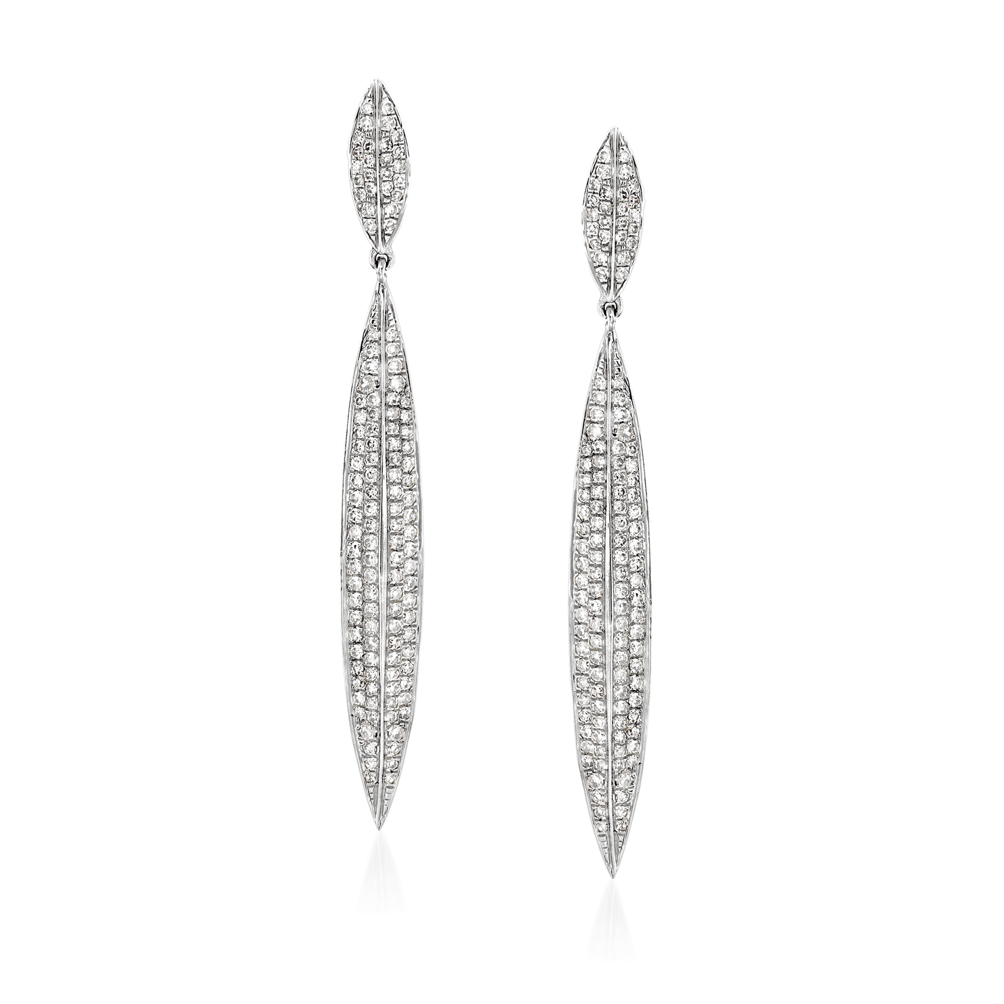 .78 ct. t.w. Diamond Linear Drop Earrings in 18kt White Gold RossSimons