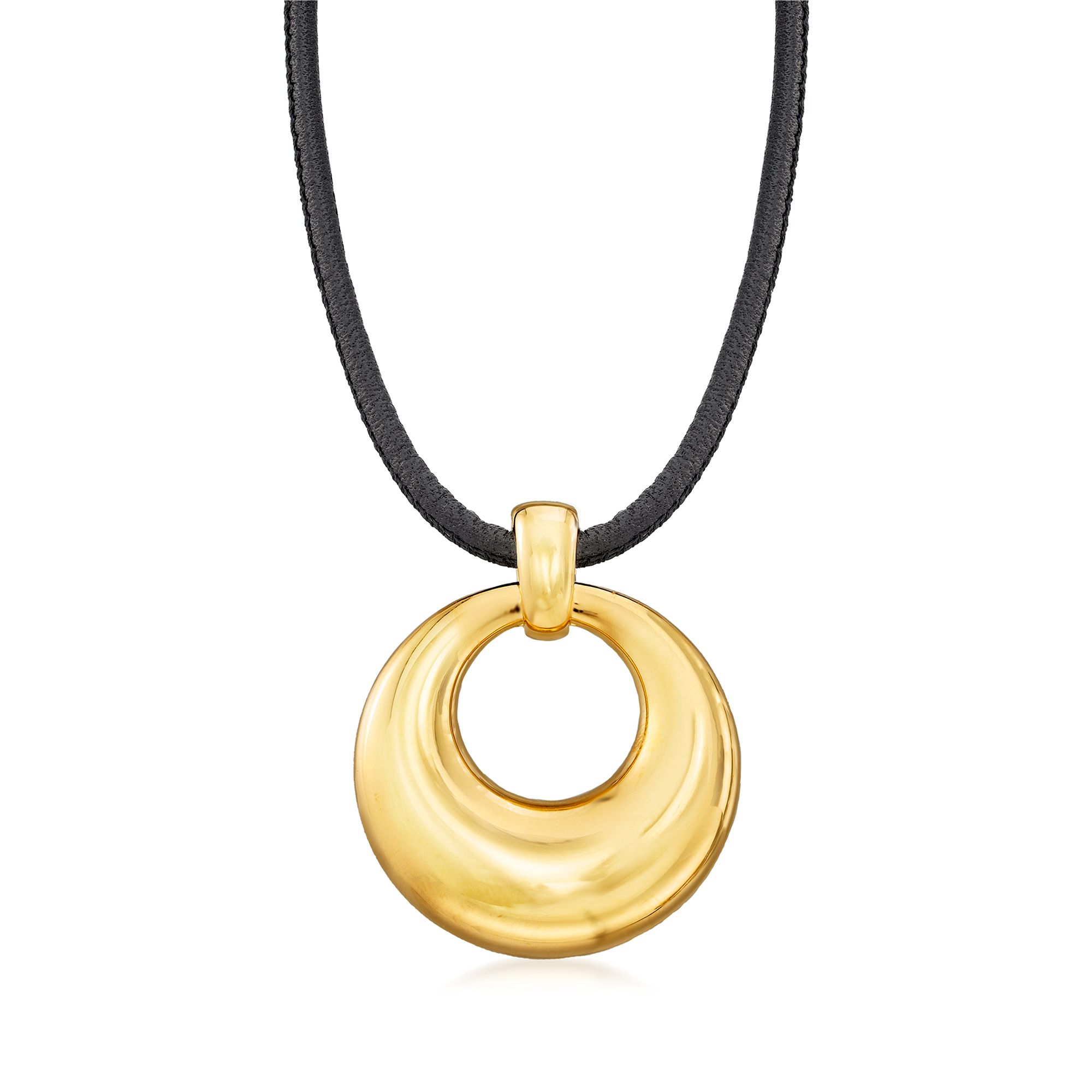 Italian Andiamo 14kt Yellow Gold Over Resin Pendant Necklace with