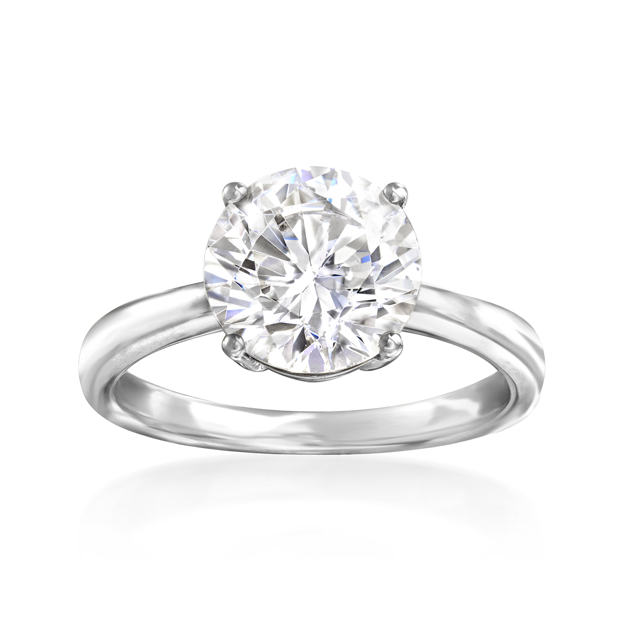 espere 3 Ct CZ Solitaire Engagement Ring Sterling Silver White Gold Plated