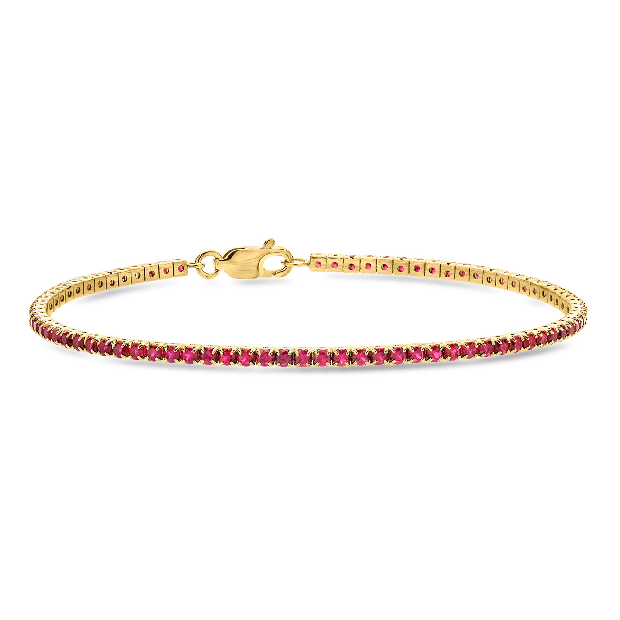 HORTENCE Ronherman☆ルビー ハートブレスレット 18.00 ct. t.w. Ruby Heart Tennis Bracelet in 18kt Gold Over
