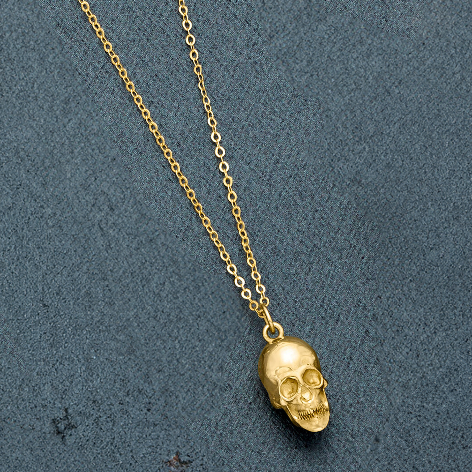 Italian 14kt Yellow Gold Skull Pendant Necklace | Ross Simons