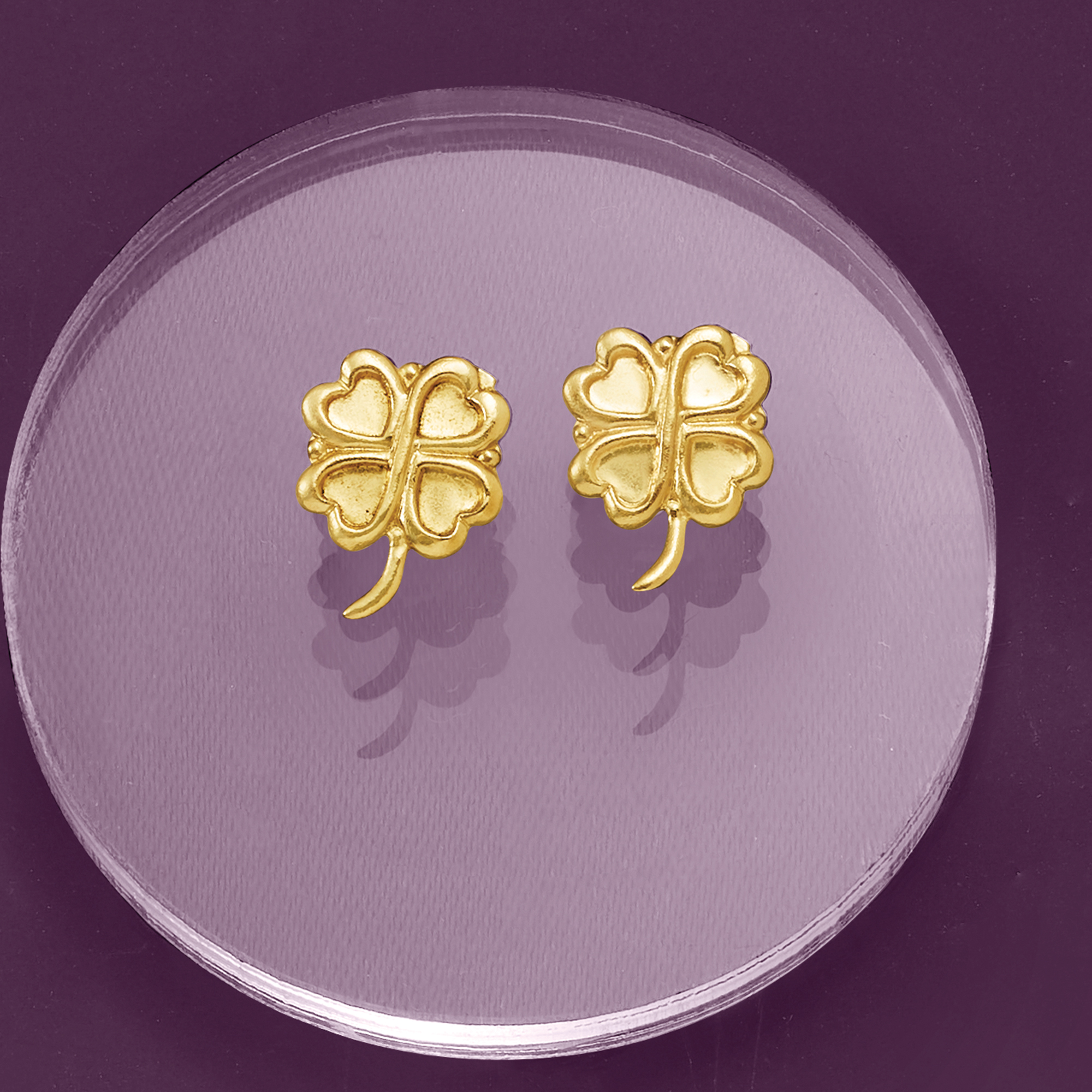 14kt Yellow Gold FourLeaf Clover Stud Earrings RossSimons