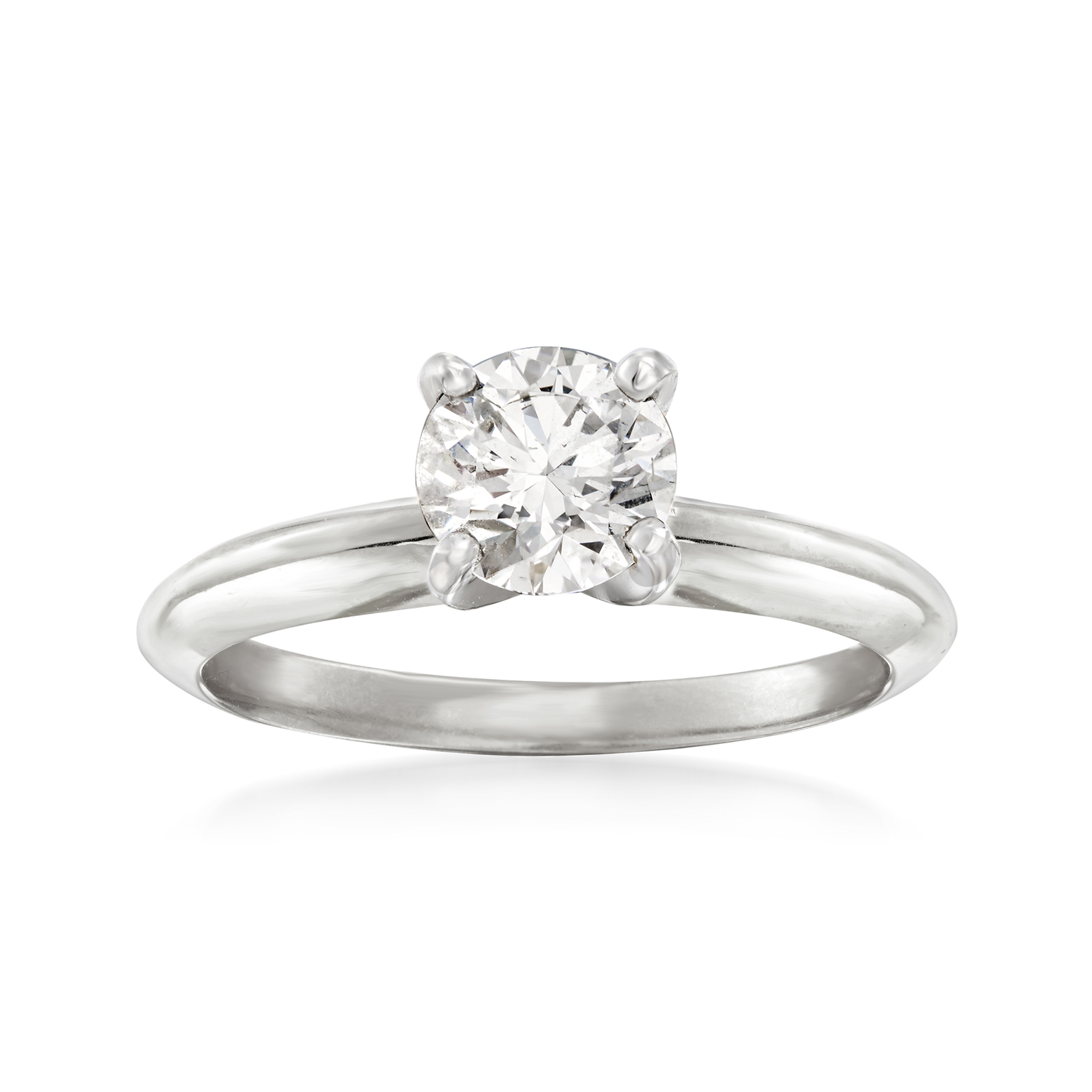 Real 14KT White Gold 3.00CT Fabulous Round Shape Solitaire Engagement Ring Real 14KT White Gold 3.00CT Fabulous Round Shape Solitaire Engagement Ring