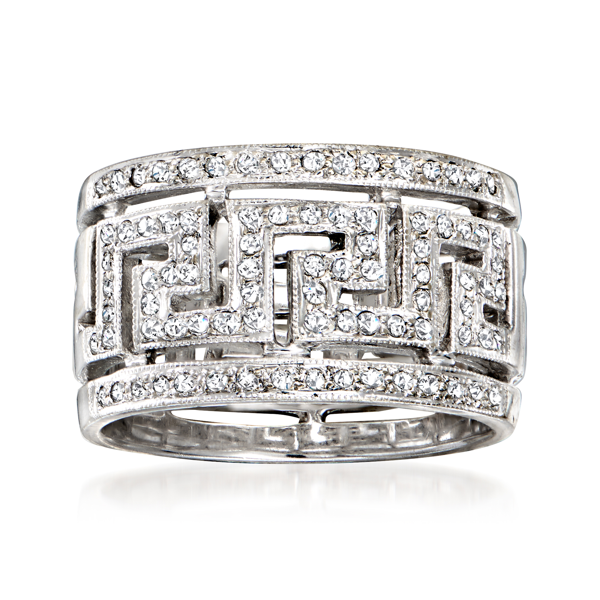 Greek key sales diamond ring